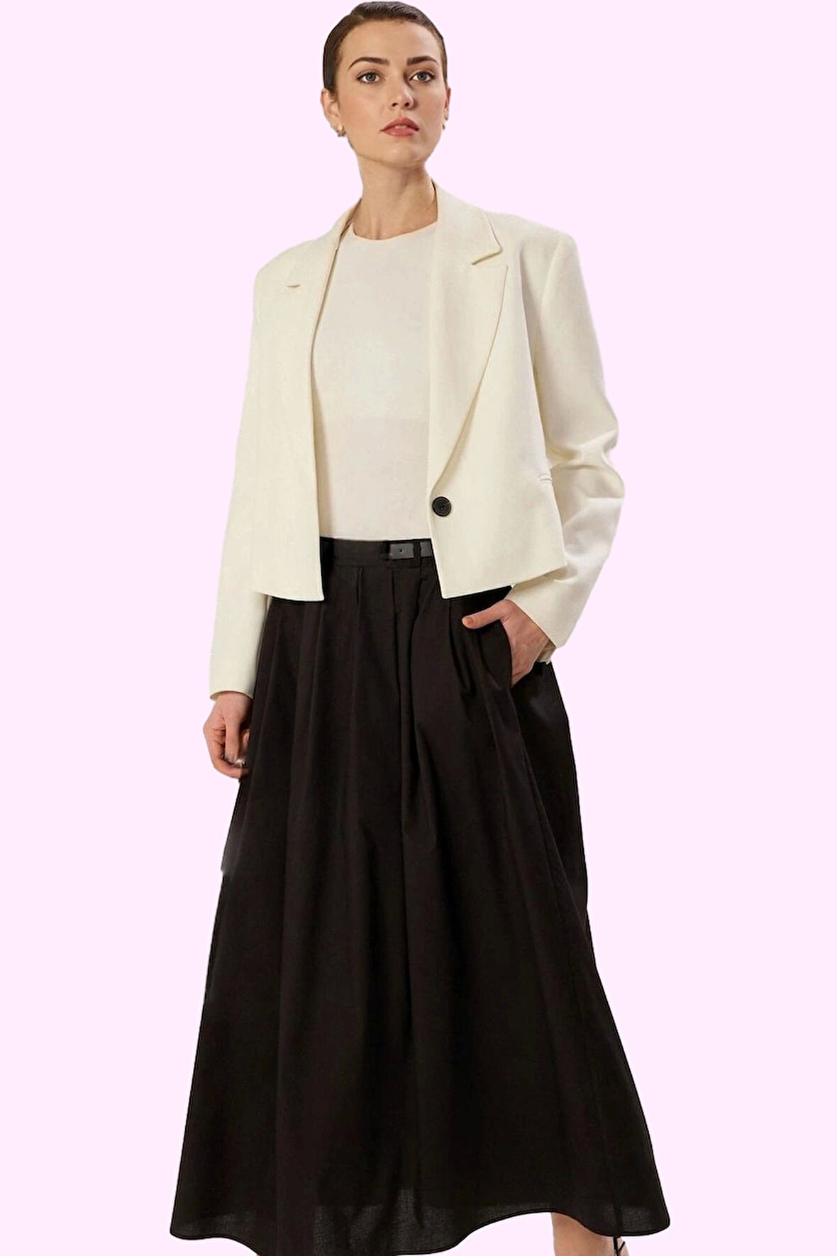 Kadın A line Terrycotton Dokuma Maxi Etek Rahat Günlük Stil Hafta Sonu Yaz Aylarının Vazgeçilmezi