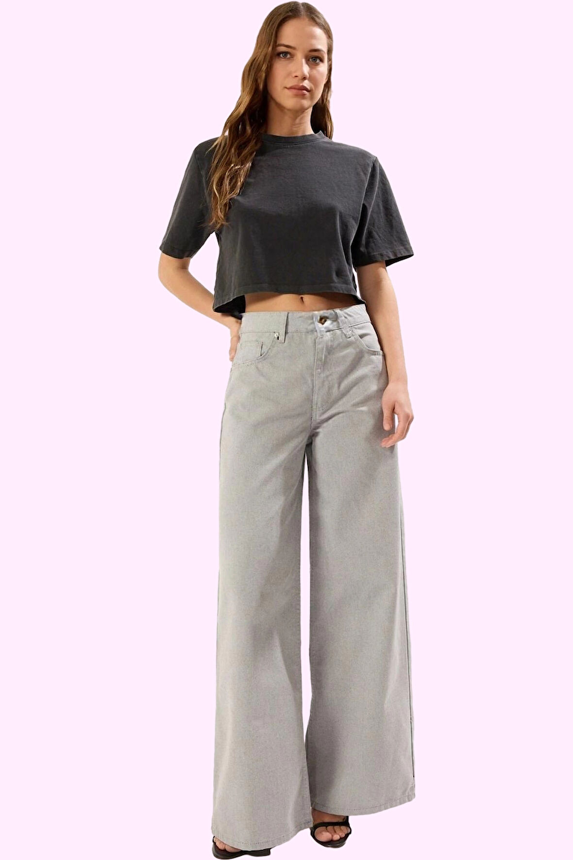 Kadın Denim Pantolon Pamuk Rahat Geniş Paça Günlük Kullanım İçin Yaz Aylarının Vazgeçilmezi