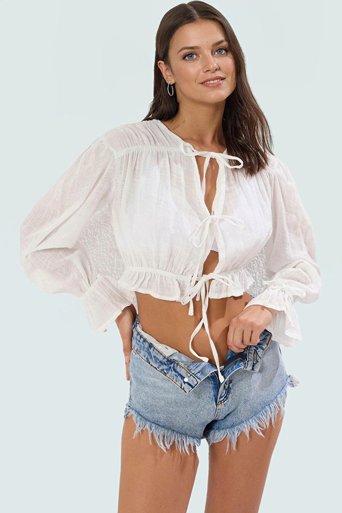 Dokuma Plaj Bluz Rahat Şık Yazlık Kaliteli İşçilik Premium Kalite Günlük Kullanım İçin