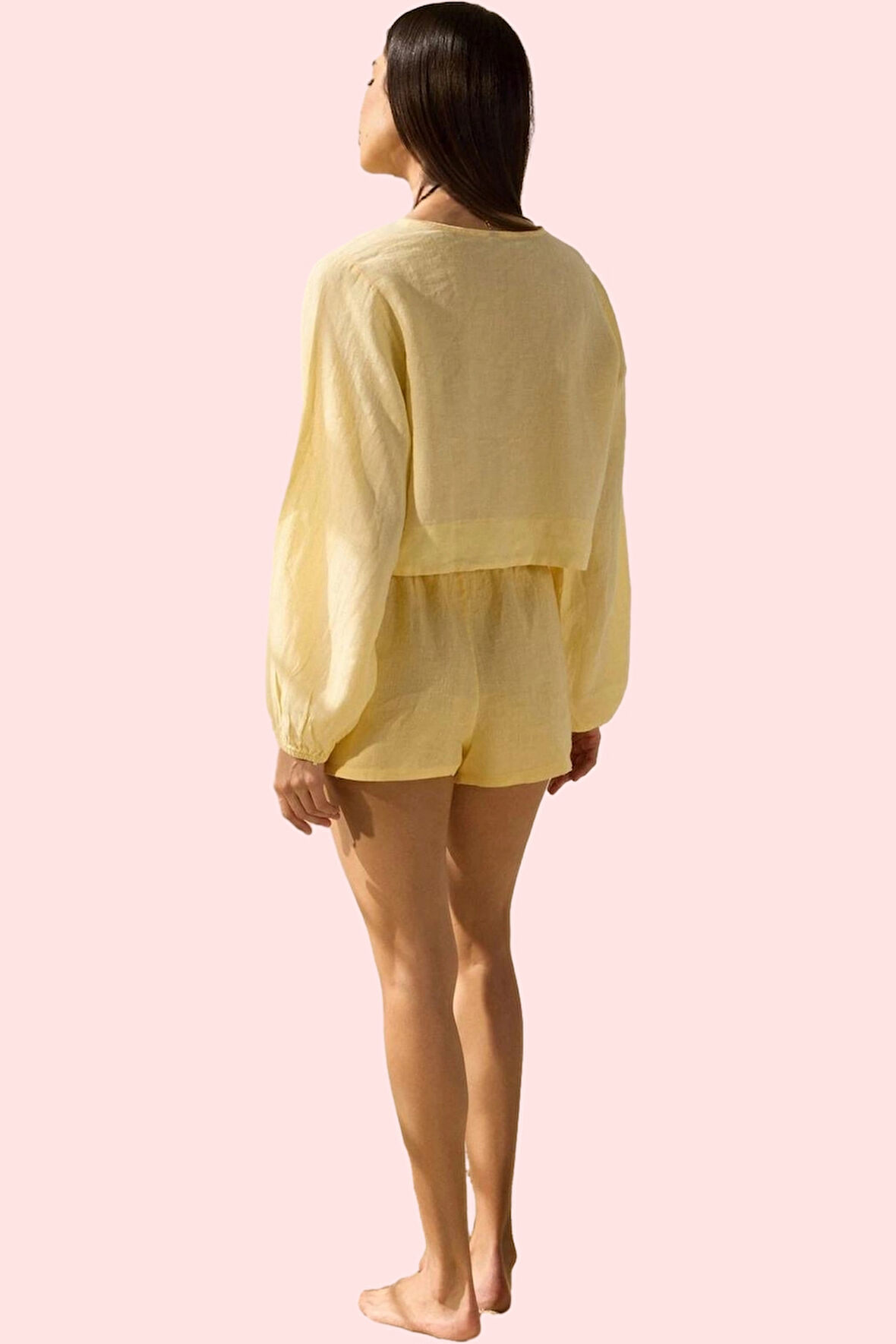 Kadın Keten Crop Gömlek Basic Siluet Fitted Kalıp Rahat Yaz Kombinleri Stilin Buluştuğu Yer