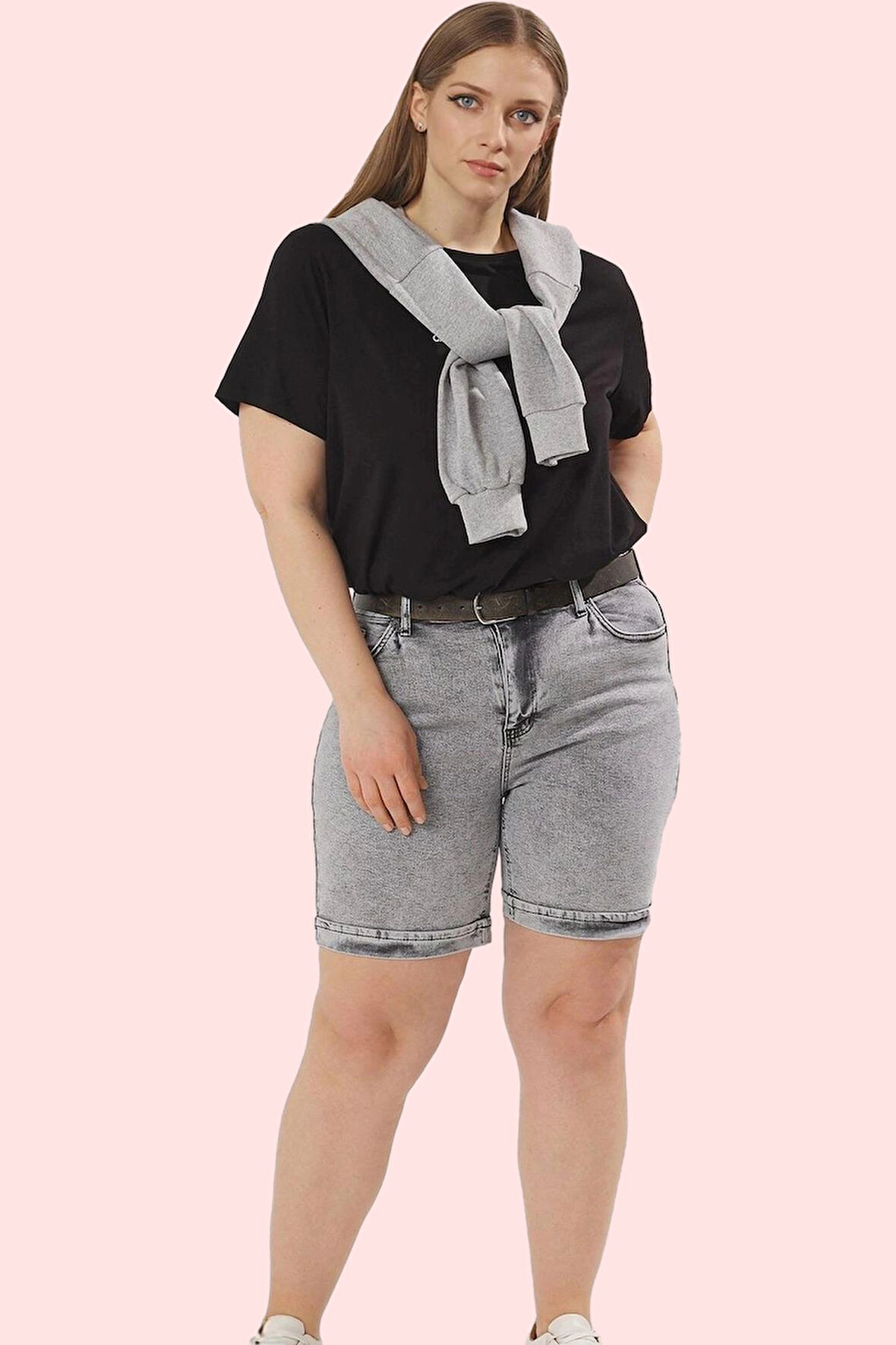 Kadın Denim Şort Yüksek Bel Geniş Paça Rahat Günlük Kombinler Hafta Sonu Dayanıklı Malzeme