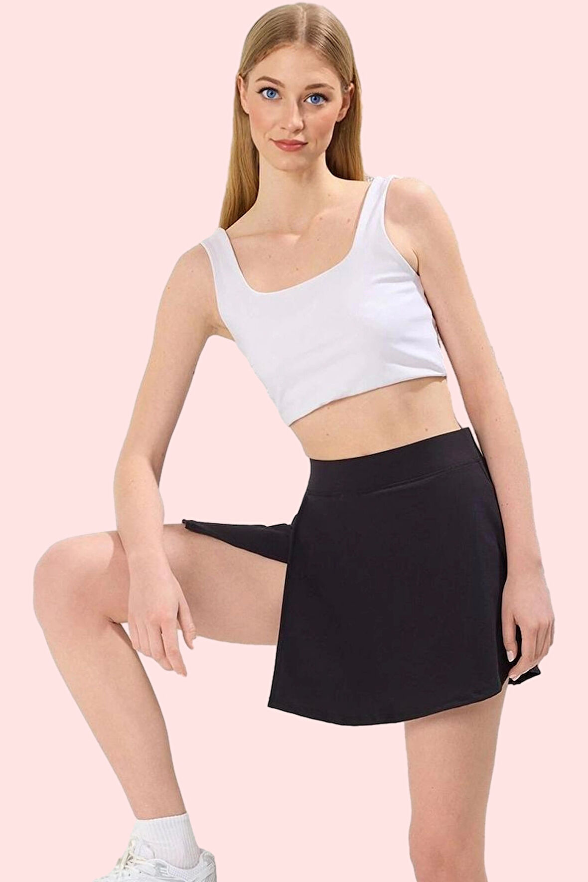 Kadın Şort Etek İçi Şortlu Geniş Paça Örme Spor Yazlık Konfor Günlük Kullanım Modern Tasarım