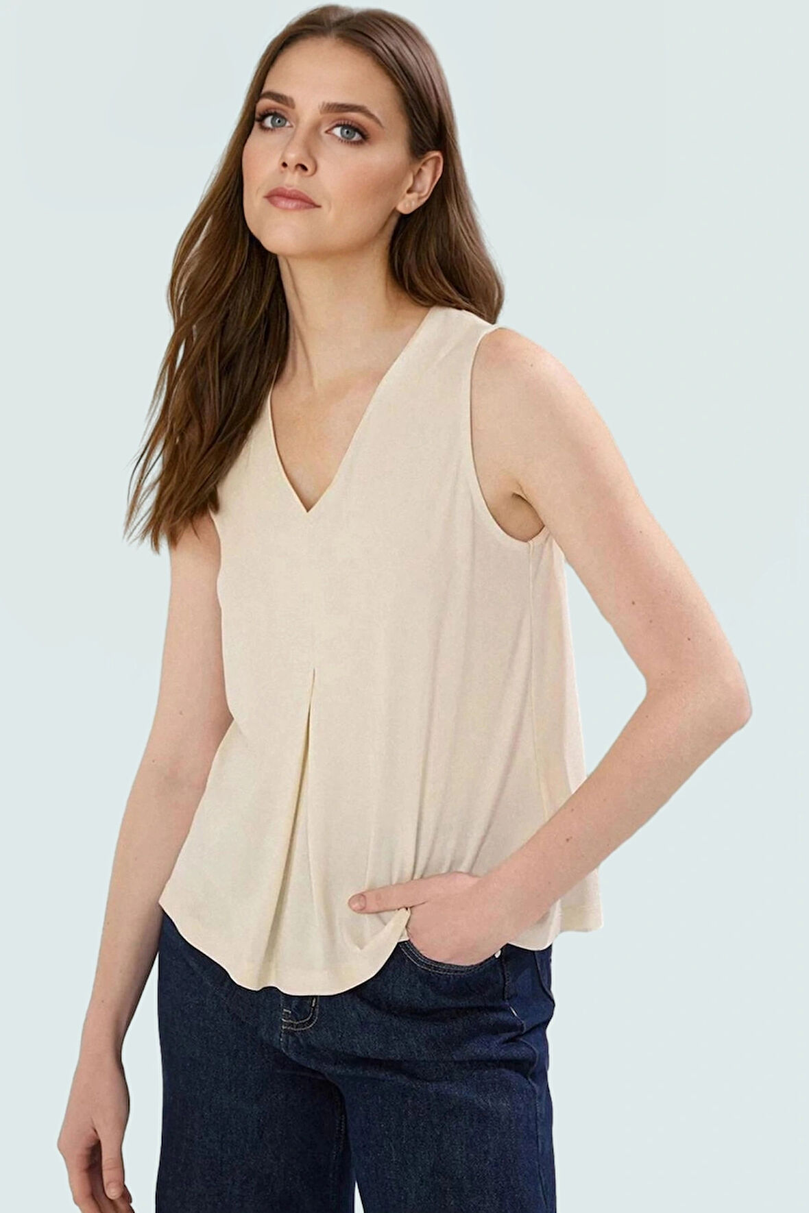 Regular Kalıp Kolsuz Modal Bluz Nefes Alan Rahat Uzun Ömürlü Seçkin Malzeme Modern Stil