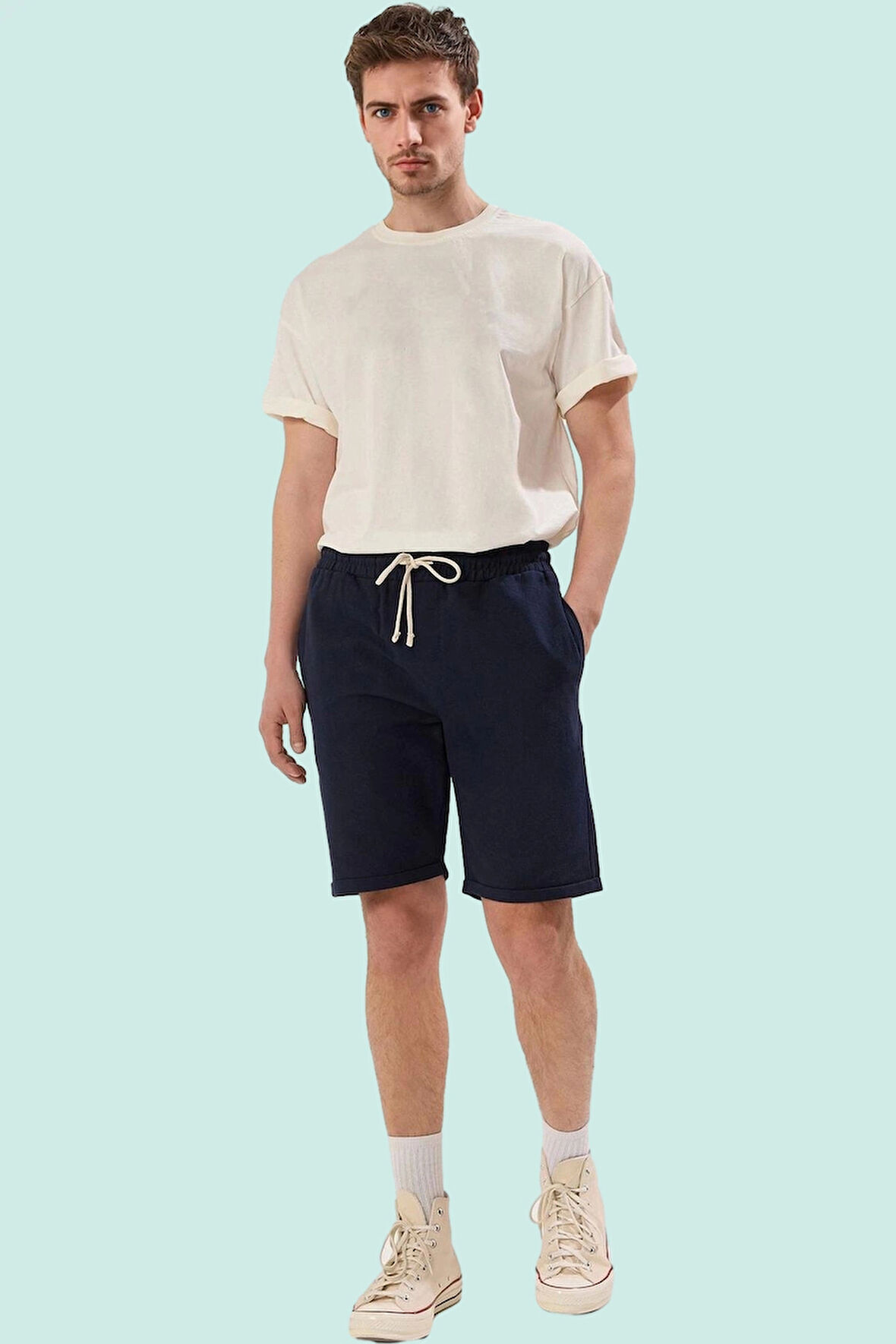 Erkek Pamuk Şort Rahat Straight Kalıp Yazlık Kombin Günlük Kullanım Yaz Aylarının Vazgeçilmezi