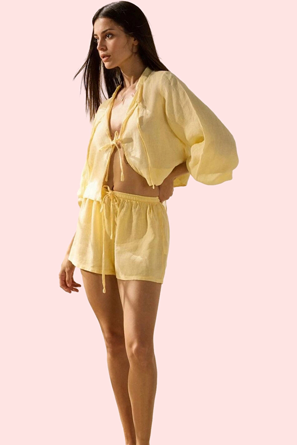 Kadın Keten Plaj Şortu Yazın Rahatlığı ve Şıklığı Günlük Kullanım Yaz Aylarının Vazgeçilmezi