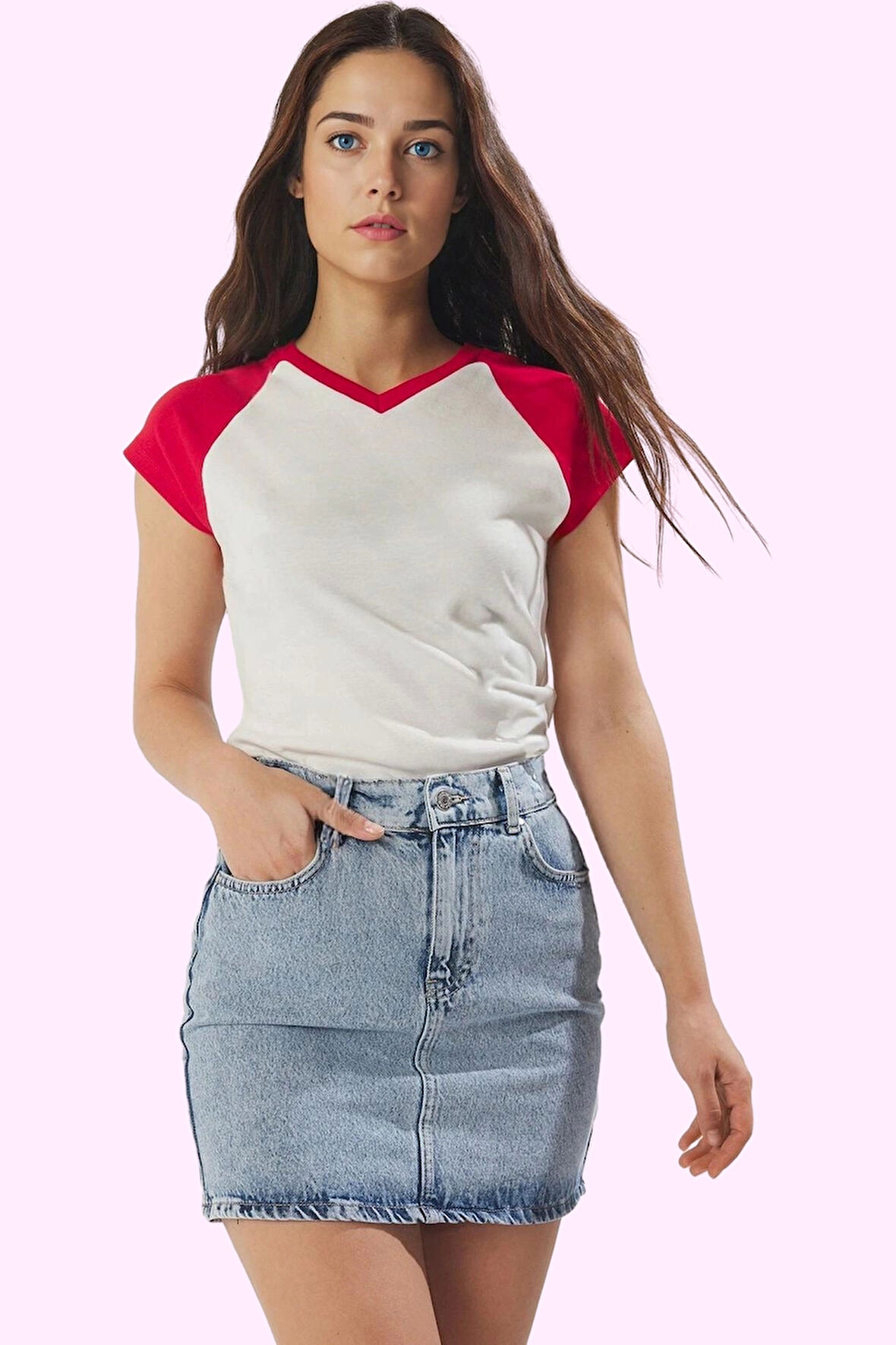 Kadın Denim Mini Etek A line Kalıp Pamuk Günlük Şıklık Hafta Sonu Yaz Aylarının Vazgeçilmezi