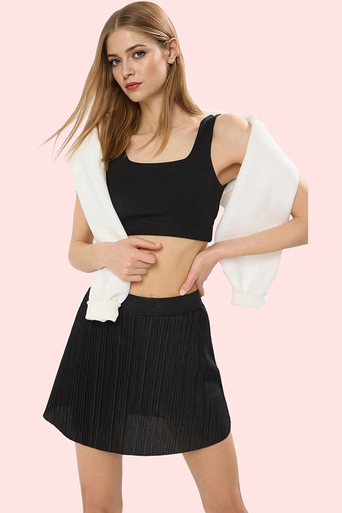 Kadın Yazlık Örme Spor Şort Etek Düz Desen Normal Bel Kısa Boy Günlük Kullanım Özel Günler