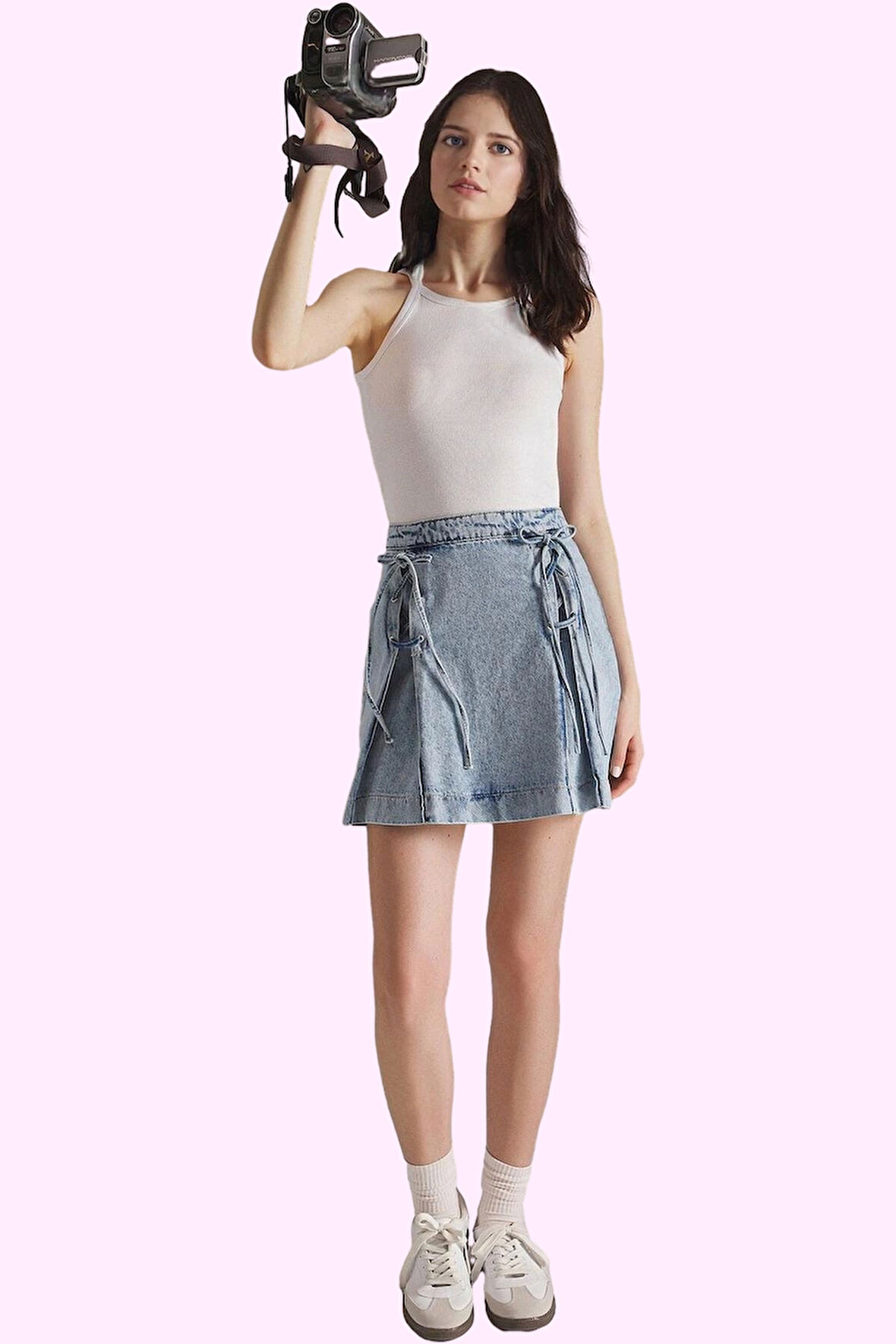 Kadın Denim Mini Etek Pamuk A Line Günlük Casual Kombinler Hafta Sonu Yaz Aylarının Vazgeçilmezi