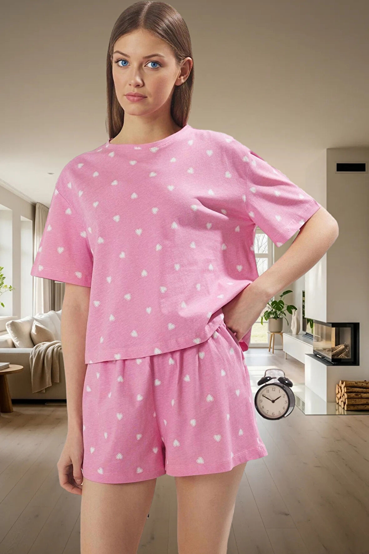 Pamuklu Kalpli Pijama Takımı Yazın Rahatlığı ve Şıklığı Uzun Ömürlü Özel Tasarım Özenle Seçilmiş