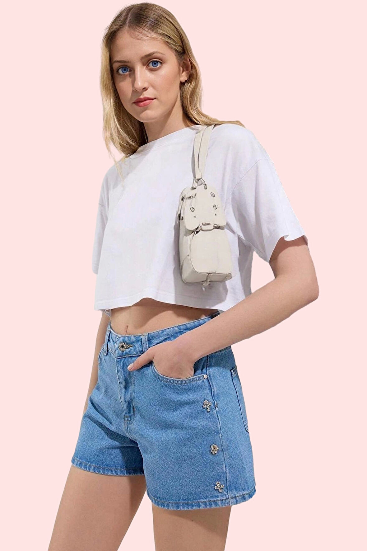 Kadın Pamuklu Denim Şort Normal Bel Düz Desen Günlük Kullanım Hafta Sonu Dayanıklı Malzeme