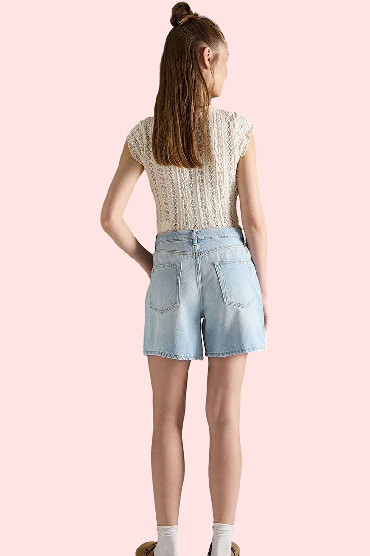 Kadın Pamuk Denim Bermuda Şort Rahat Günlük Yaz Stilleri Modern Tasarım Stilin Buluştuğu Yer