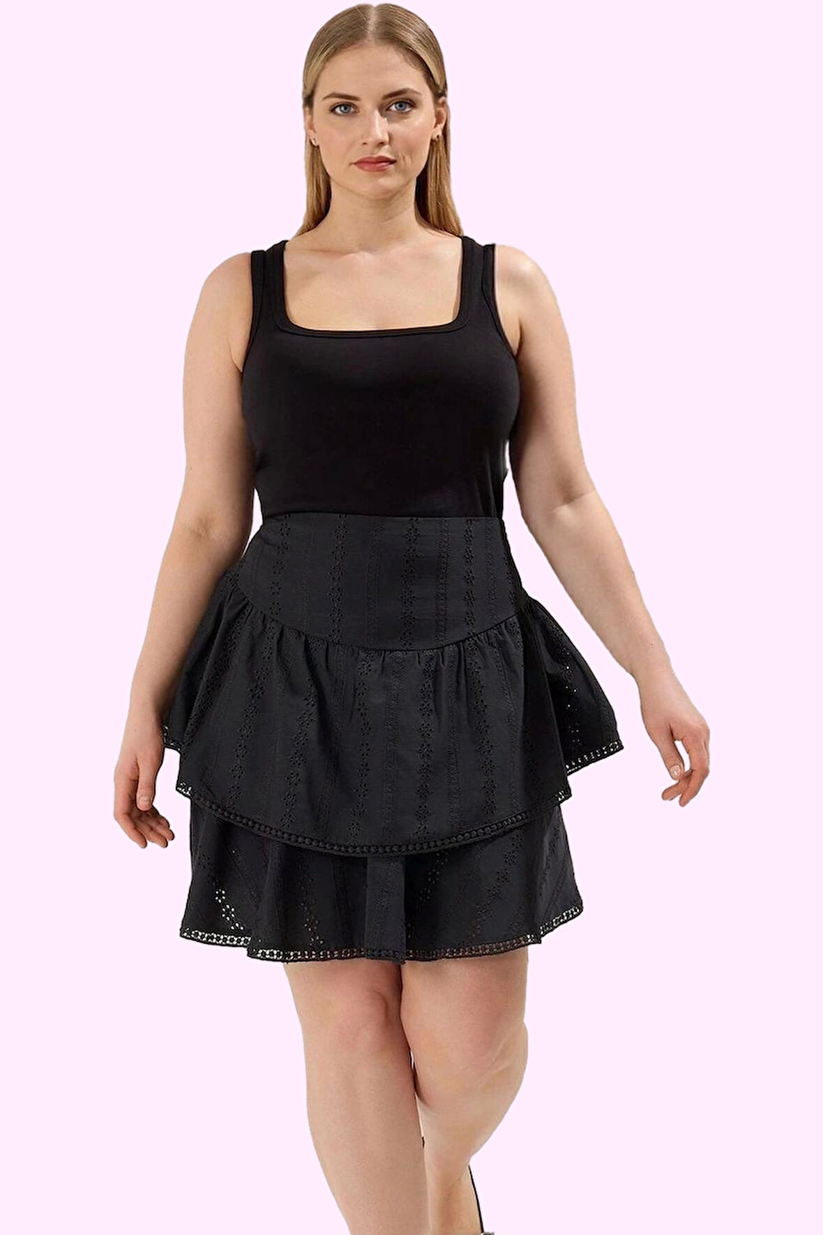 Kadın Brode Dokuma Pamuk Mini Etek Düz Casual Yaz Stilin Buluştuğu Yer Vazgeçilmez Tasarım