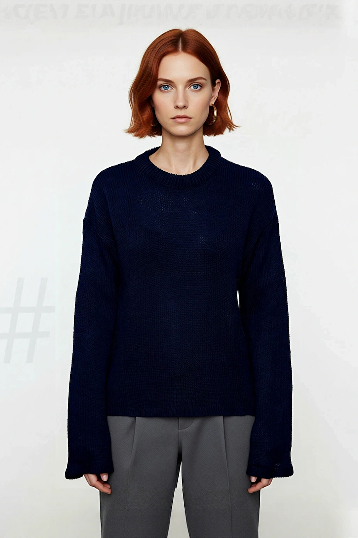 Kadınlara Özel Oversize Triko Kazak İspanyol Kol Bisiklet Yaka Uzun Kollu Rahat Şıklık Kaliteli