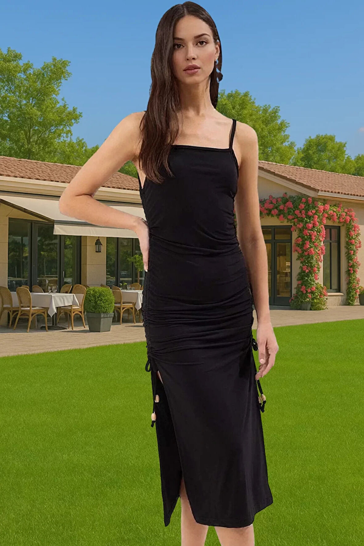 Şık Bodycon Maxi Plaj Elbisesi Rahat Örme Kumaş Dayanıklı Malzeme Dayanıklı Malzeme Uzun Ömürlü