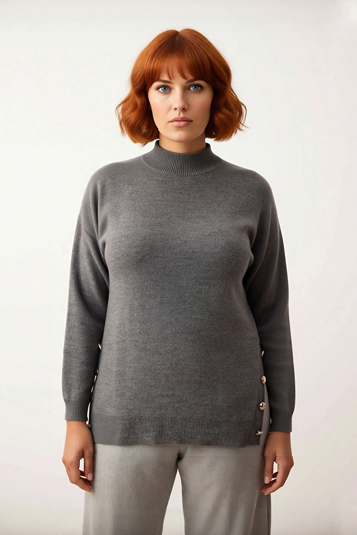 Kadın Günlük Akrilik Balıkçı Yaka Rahat Kesim Triko Kazak Uzun Kollu Soğuk Havanın Vazgeçilmezi