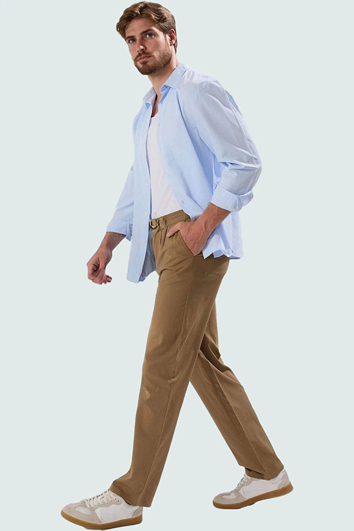 Erkek Casual Wide Leg Pantolon; Regular Boy Renk Nefes Alan Kumaş Yaz Aylarının Vazgeçilmezi