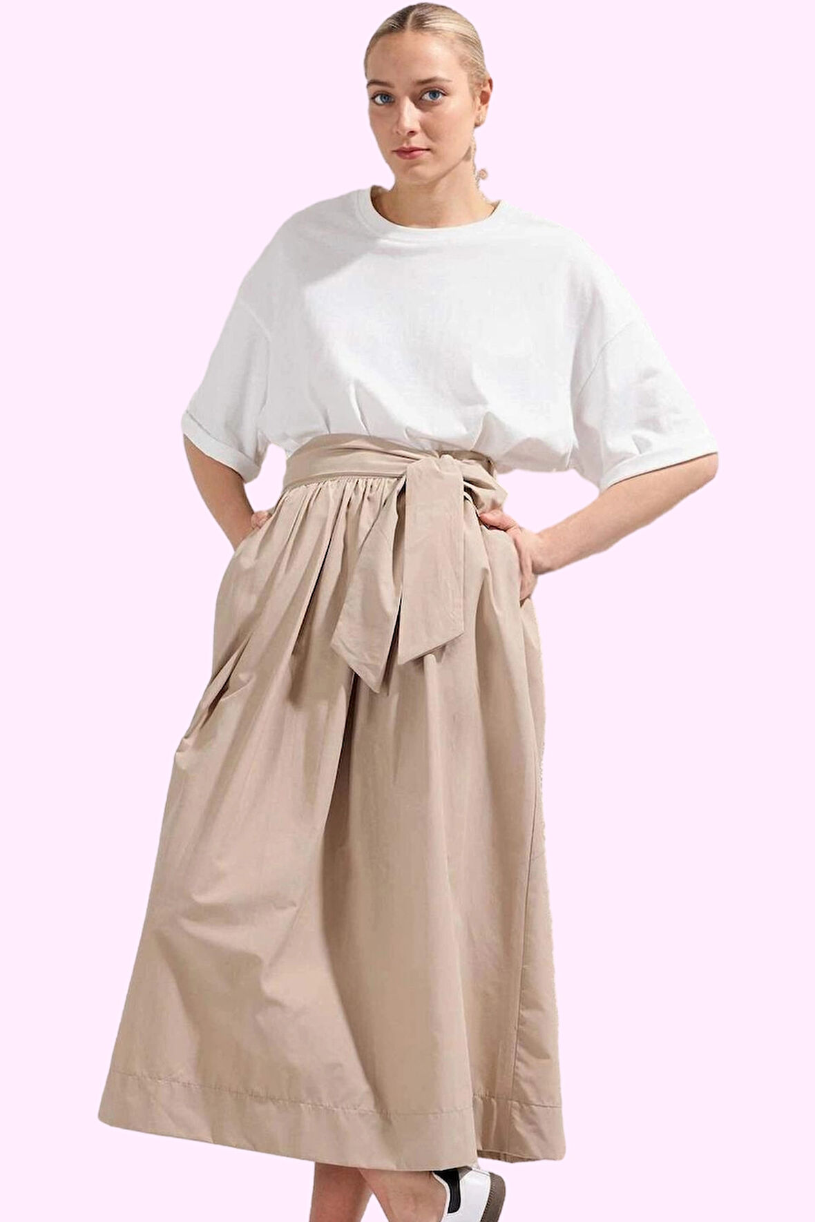 Kadın Terrycotton Kumaş Maxi Etek Rahat Kesim Günlük Hafta Sonu Yaz Aylarının Vazgeçilmezi