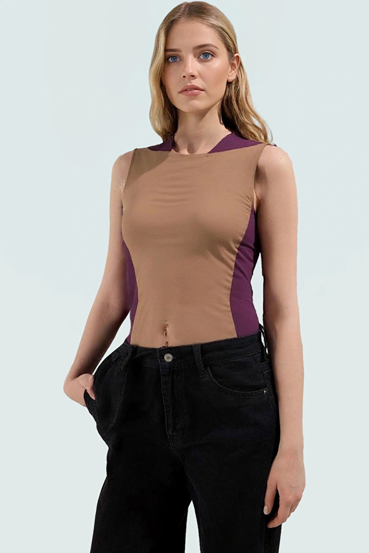 100 Polyester Scuba Krep Kadın Yazlık Örme Yelek Bisiklet Yaka Regular Günlük Kullanım İçin