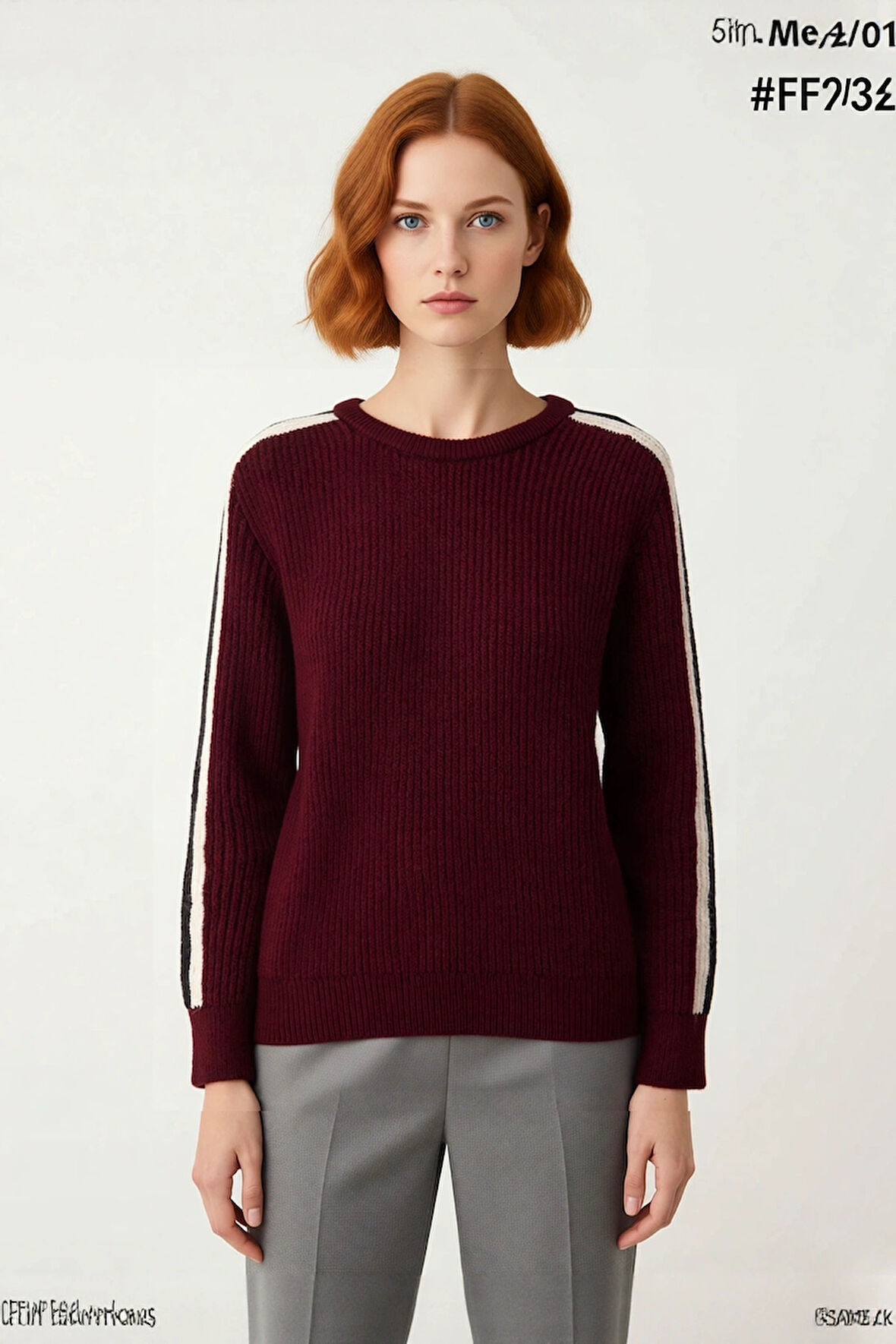 Kadın Renk Bloklu Oversize Bisiklet Yaka Triko Kazak Soğuk Havalar İçin Modern ve Trend Bir Seçim