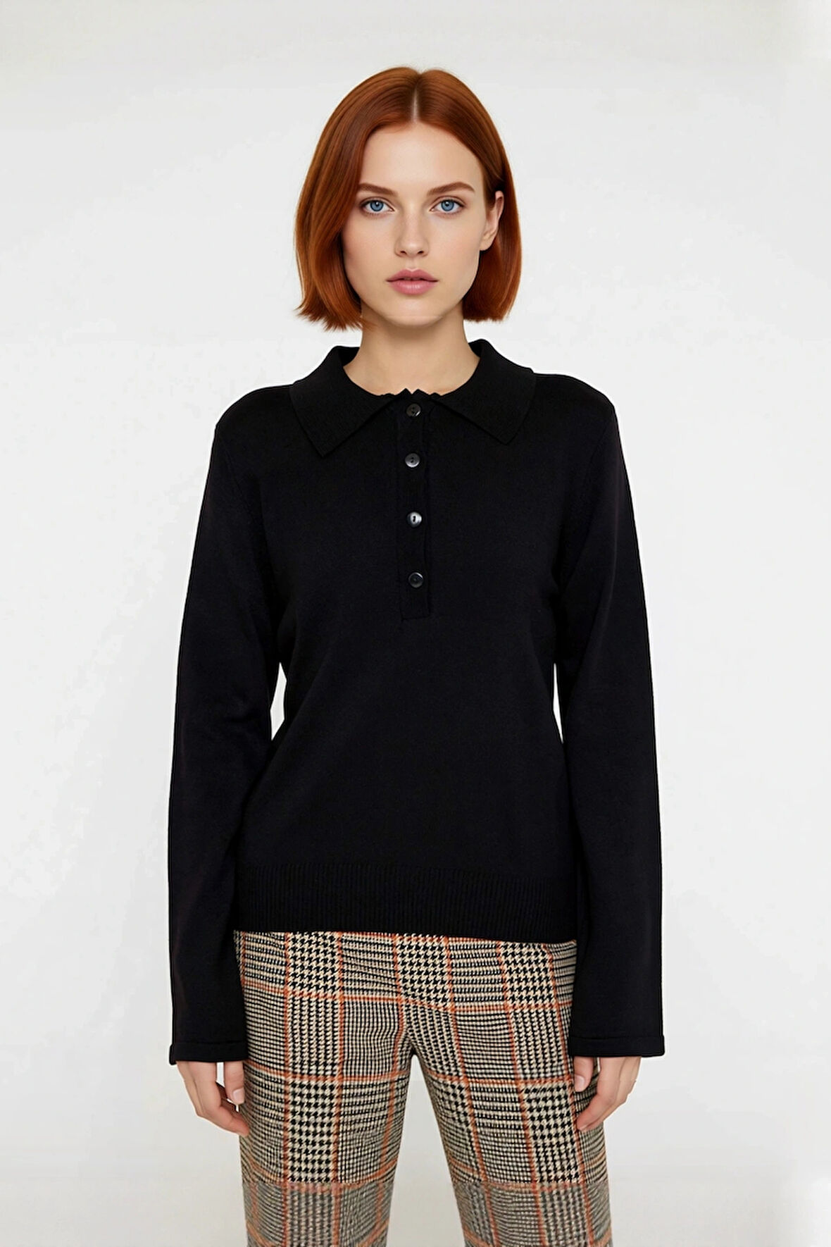 Kadınlar İçin Klasik Polo Yaka Düz Desen Akrilik Triko Kazak Kışlık Kombinlerin Gözdesi. Kaliteli