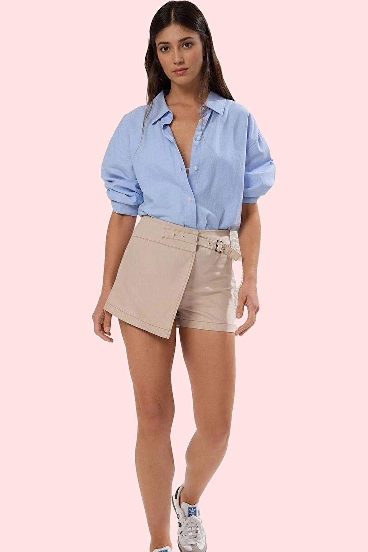 Kadın Yazlık Mini Şort Etek Yüksek Bel Dar Paça Günlük Stil Hafta Sonu Yaz Aylarının Vazgeçilmezi