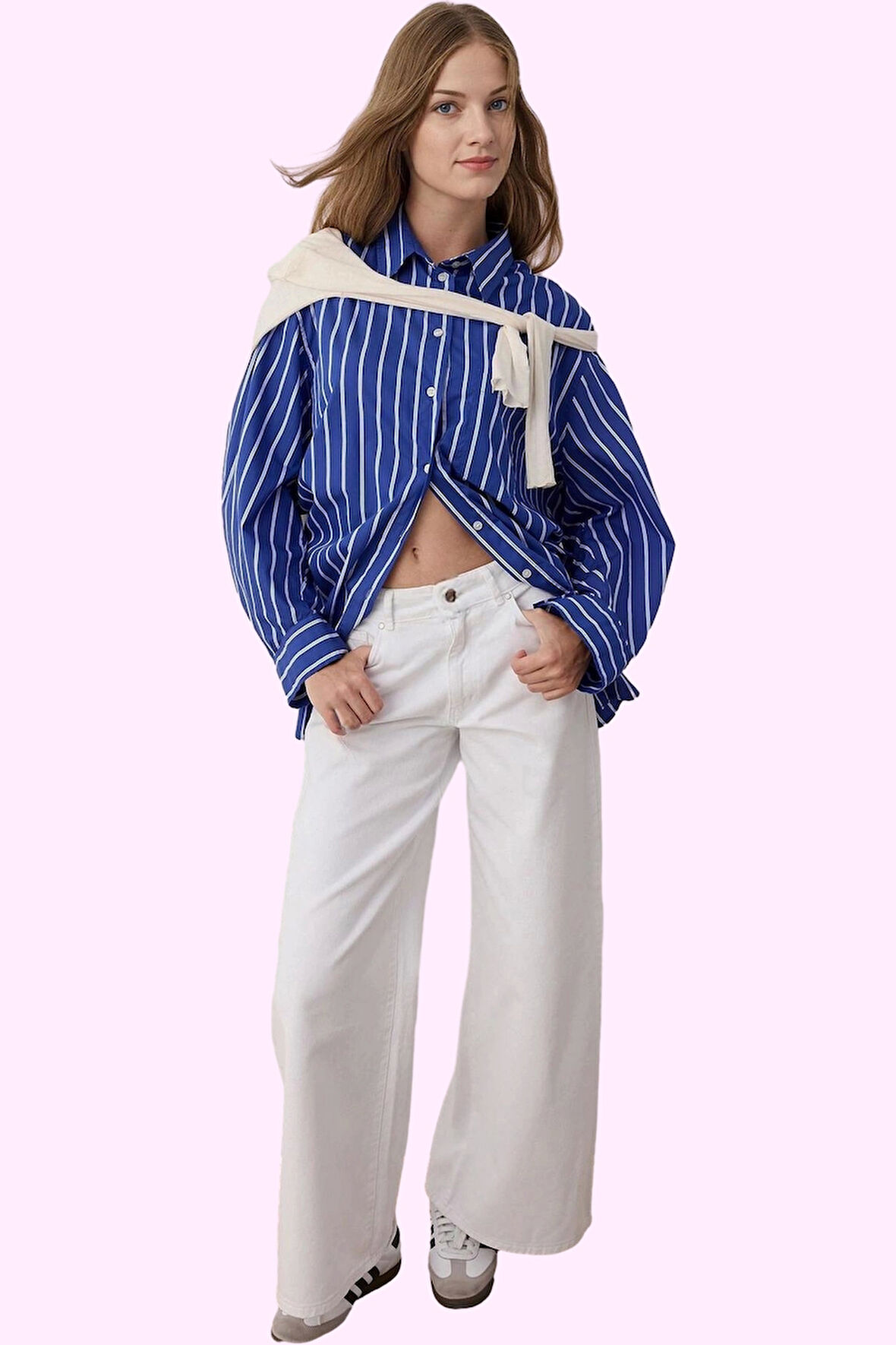 Kadın Denim Pantolon Yüksek Bel Geniş Paça Günlük Ve Rahat Kullanım Yaz Aylarının Vazgeçilmezi