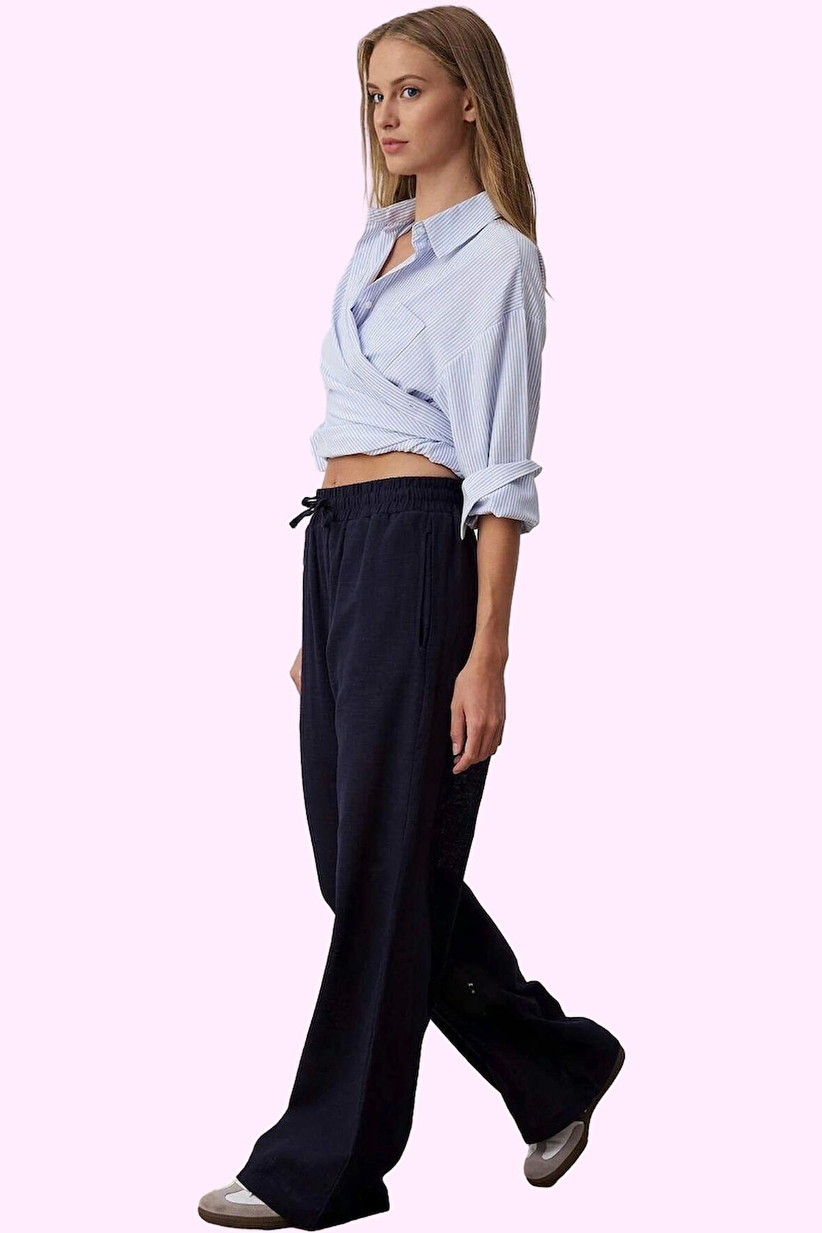 Kadın Yüksek Bel Wide Leg Şort Pamuk Rahat Kesim Günlük Hafta Sonu Yaz Aylarının Vazgeçilmezi