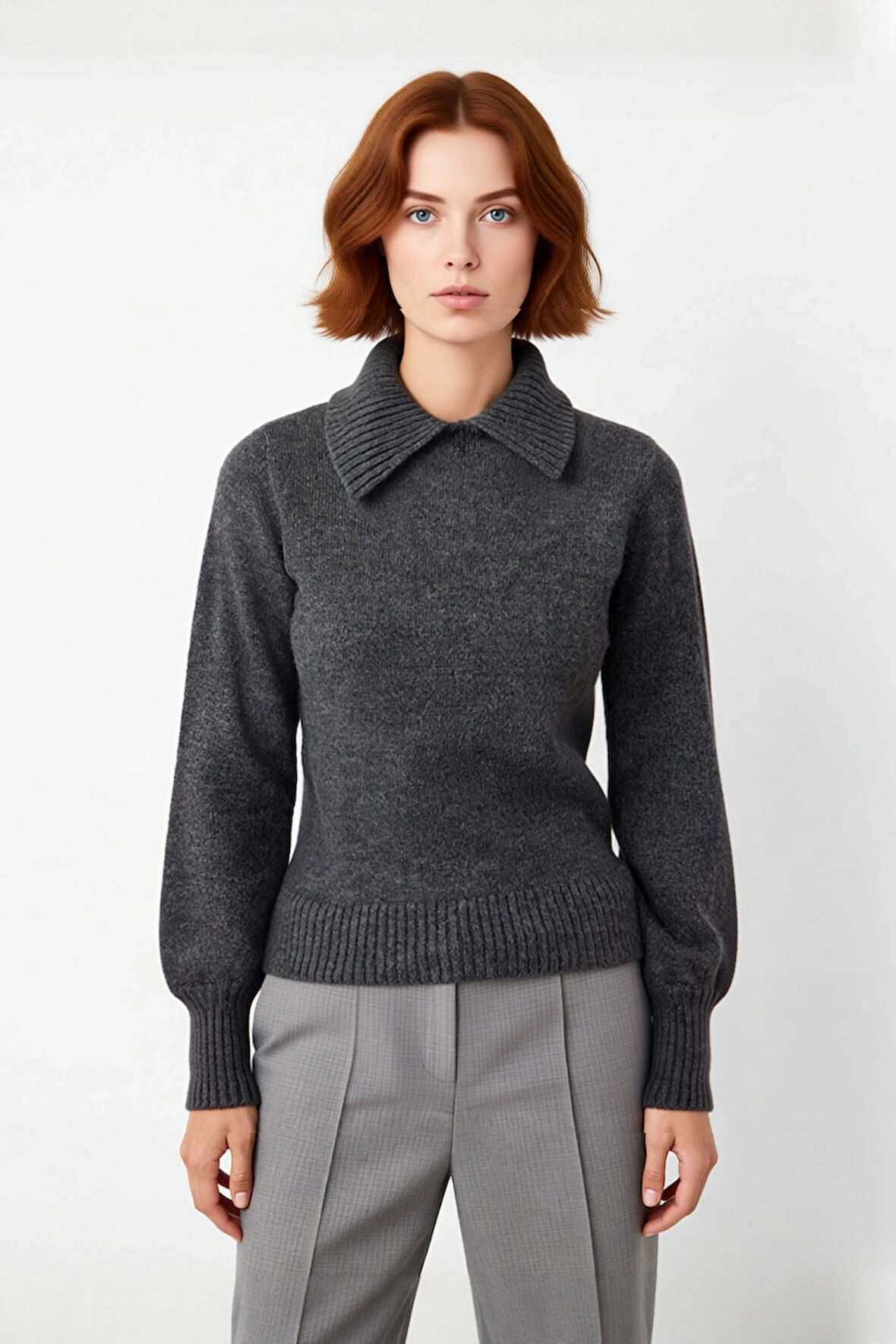 Kadın Polo Yaka Triko Kazak Taş Detaylı Regular Kesim Kış Sezonu İçin İdeal Günlük Şıklık Kaliteli