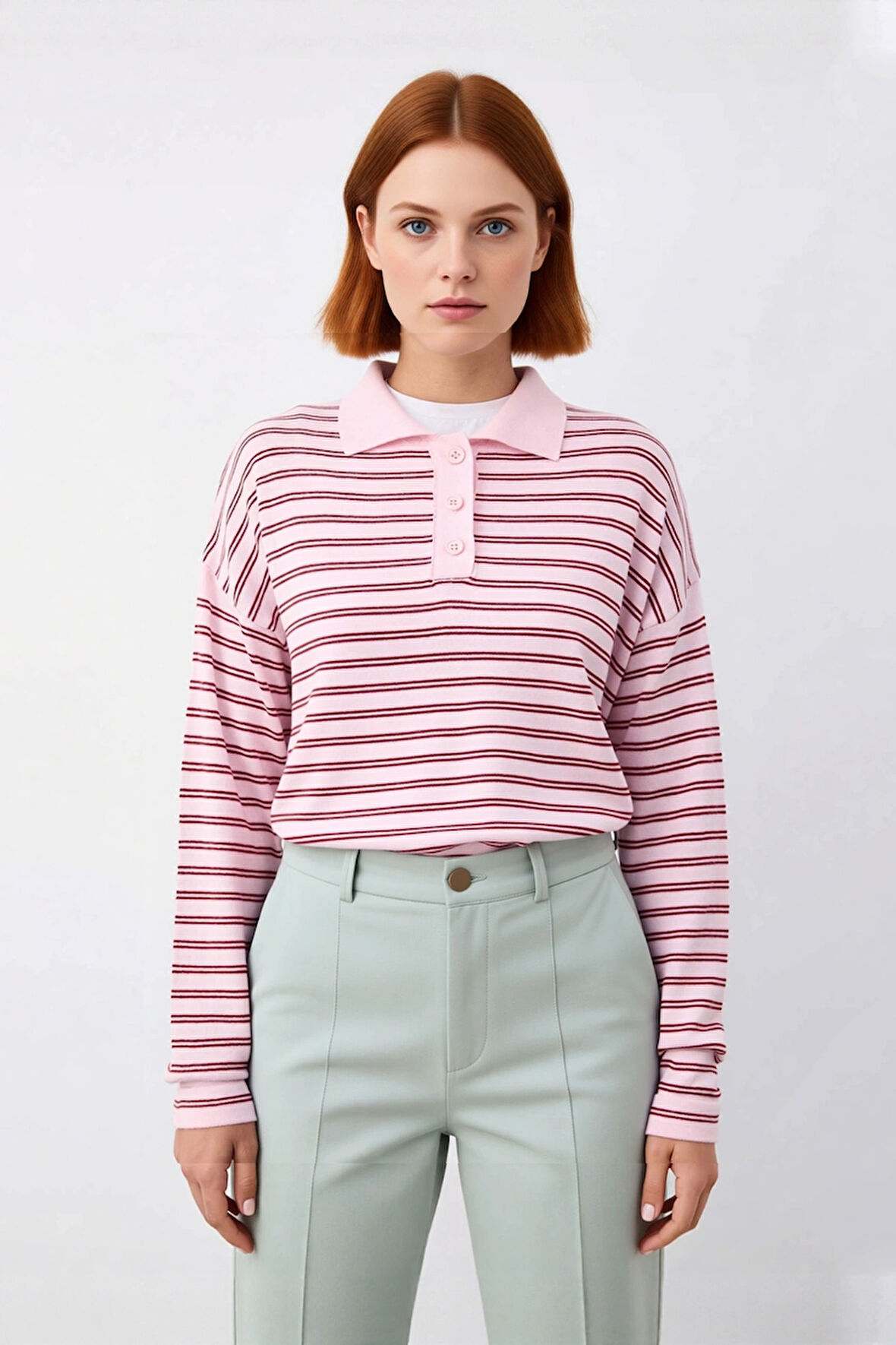 Kadınlar İçin Konforlu Oversize Polo Yaka Triko Kazak Kışlık Günlük Şıklığın Anahtarı Kaliteli