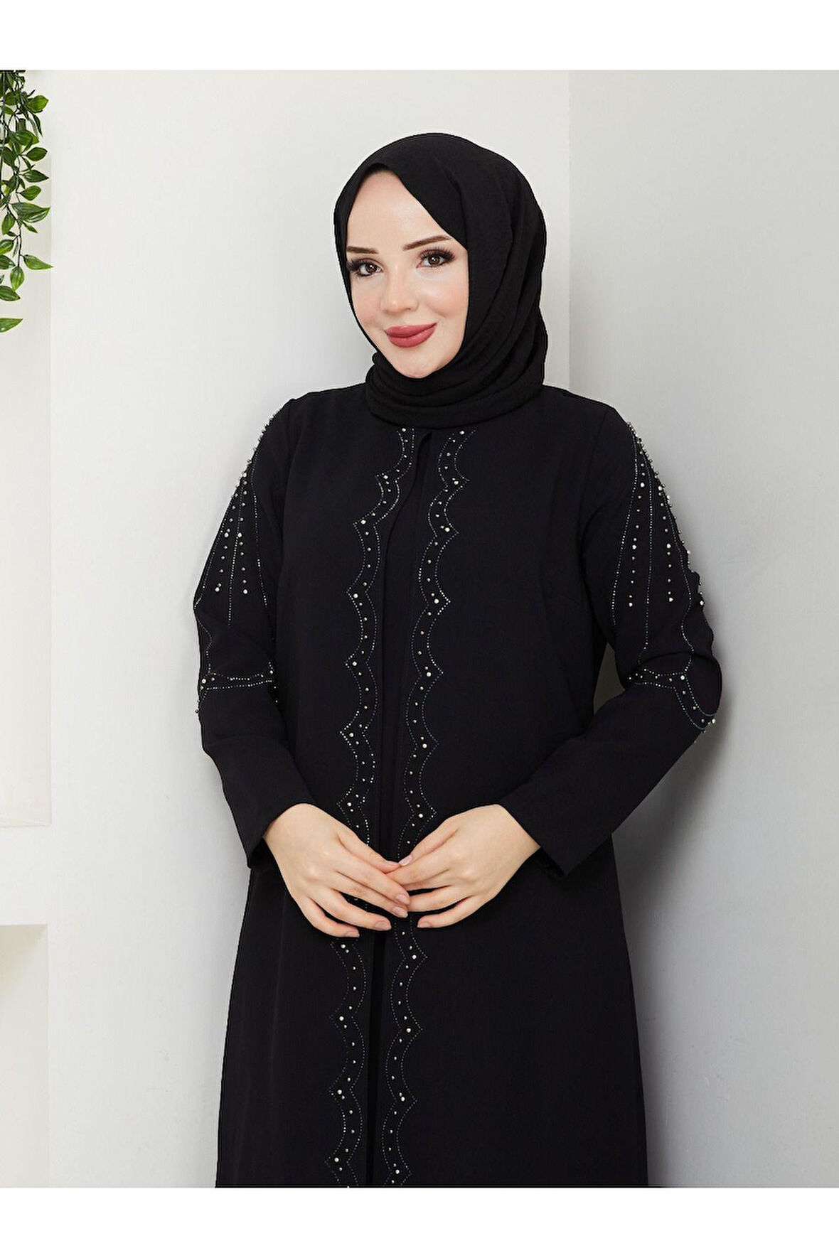 Yelpaze Taşlı Büyük Beden Anne Elbisesi