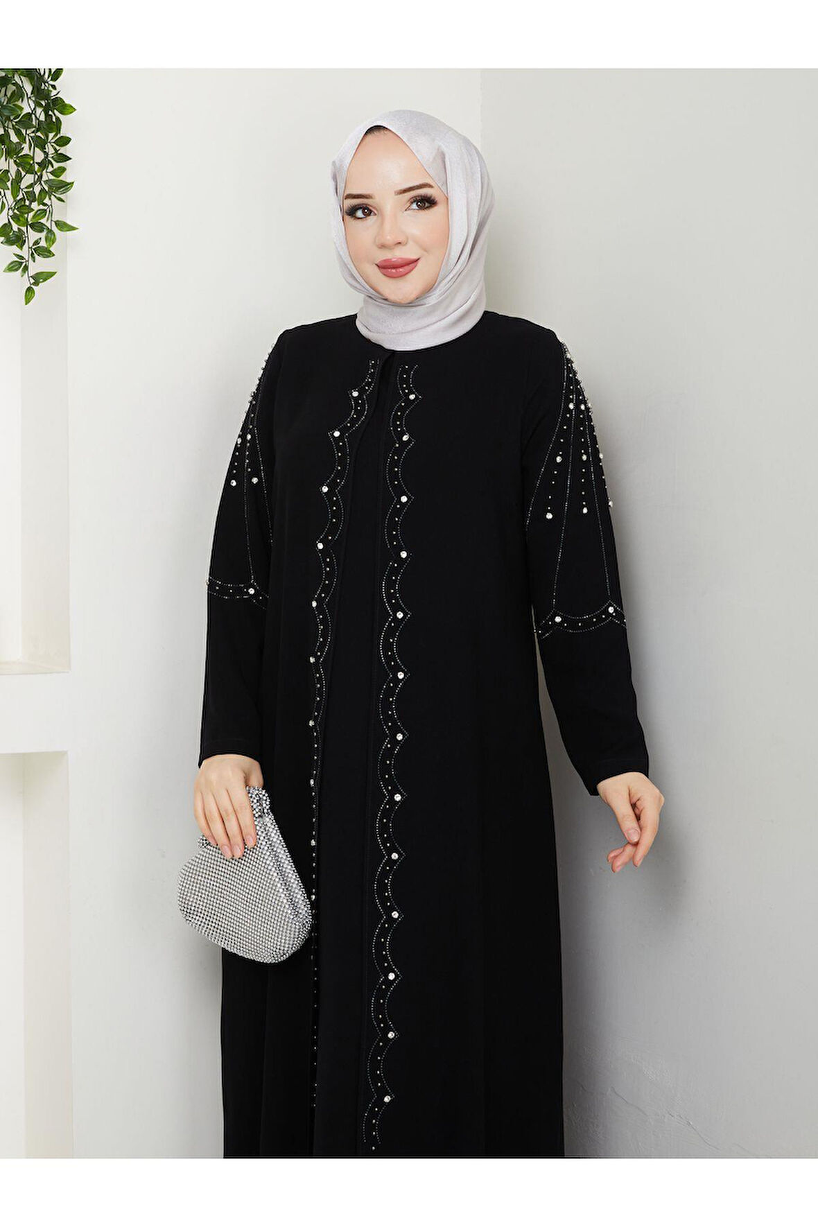 Büyük Beden Tam Boy Pelerinli Anne Elbisesi