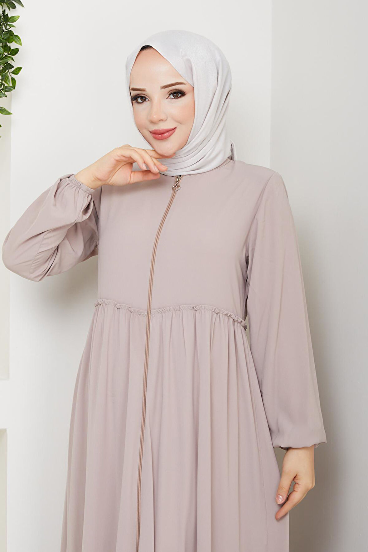 Hac Ve Umrelik Büzgü Detaylı Medine Ipeği Ferace