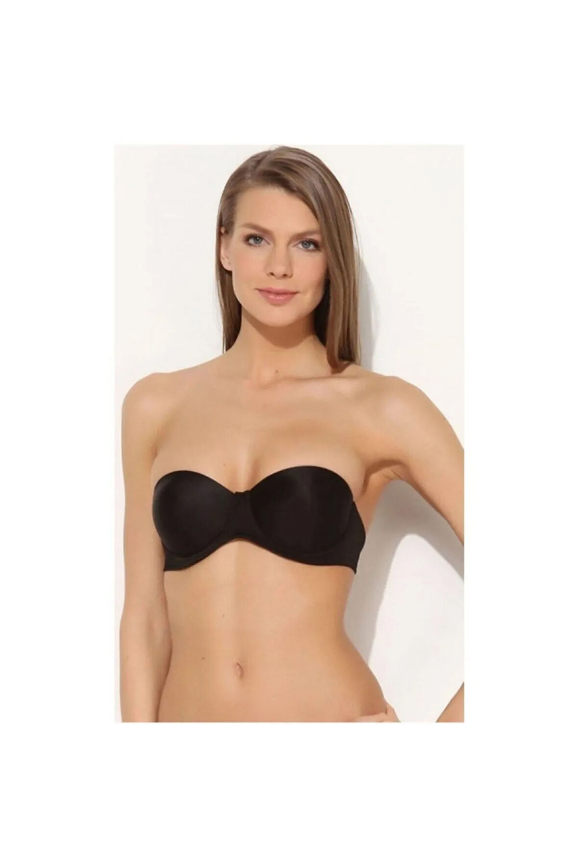 Kadın Siyah Dolgusuz Straples Sütyen 2550