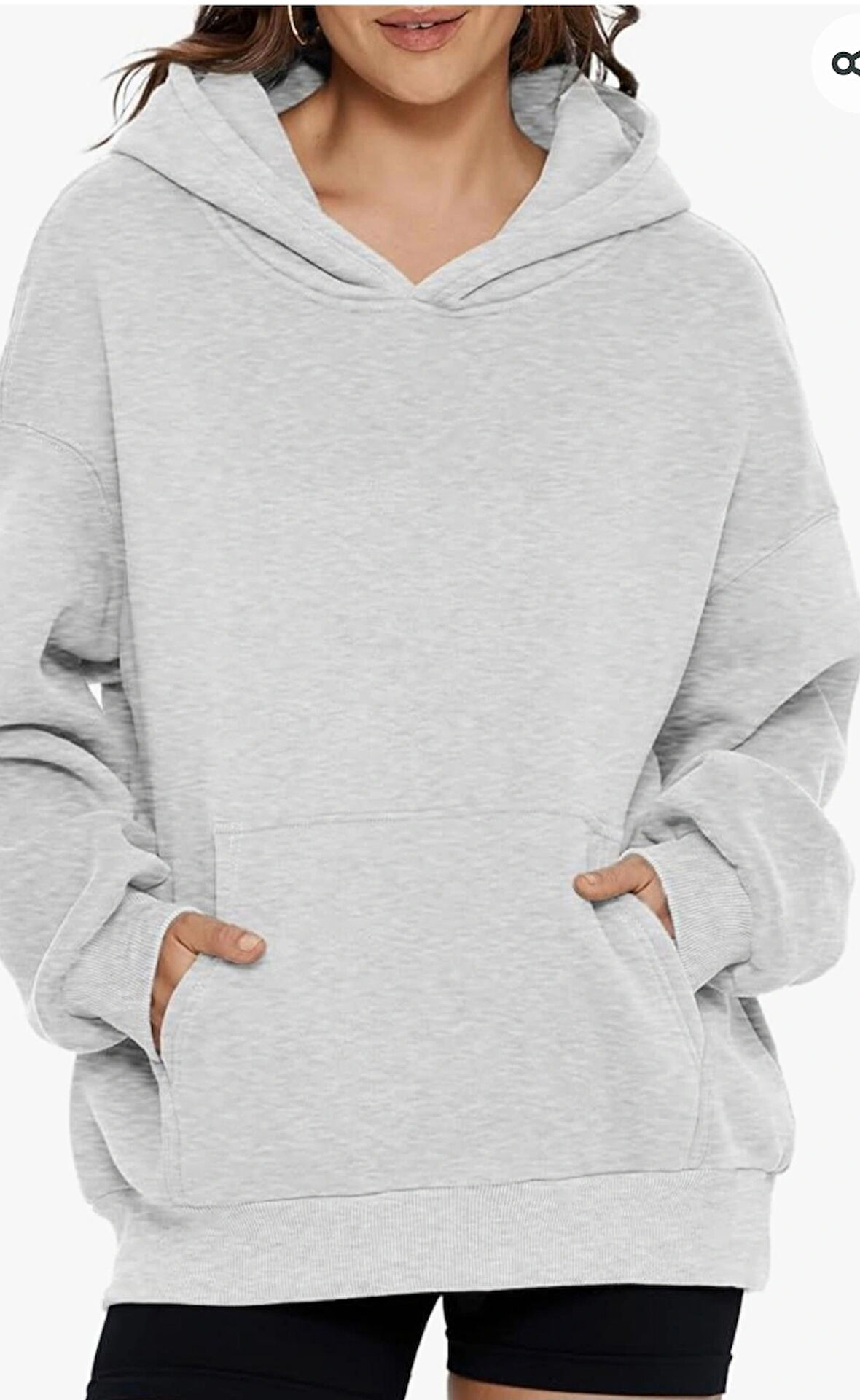 KADIN KANGURU CEPLİ OWERSİZE 3 İPLİK ŞARDONLU KAPÜŞONLU SWEATSHIRT