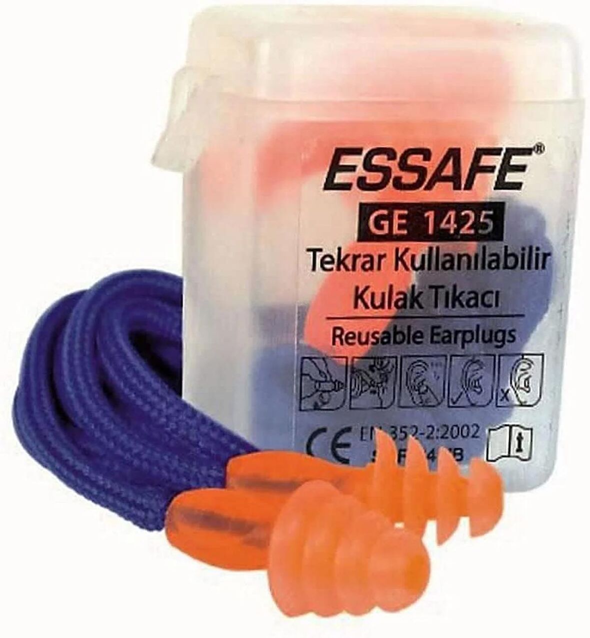 Essafe GE 1425 Çam Tipi Kordonlu Kulak Tıkacı (15 Adet )