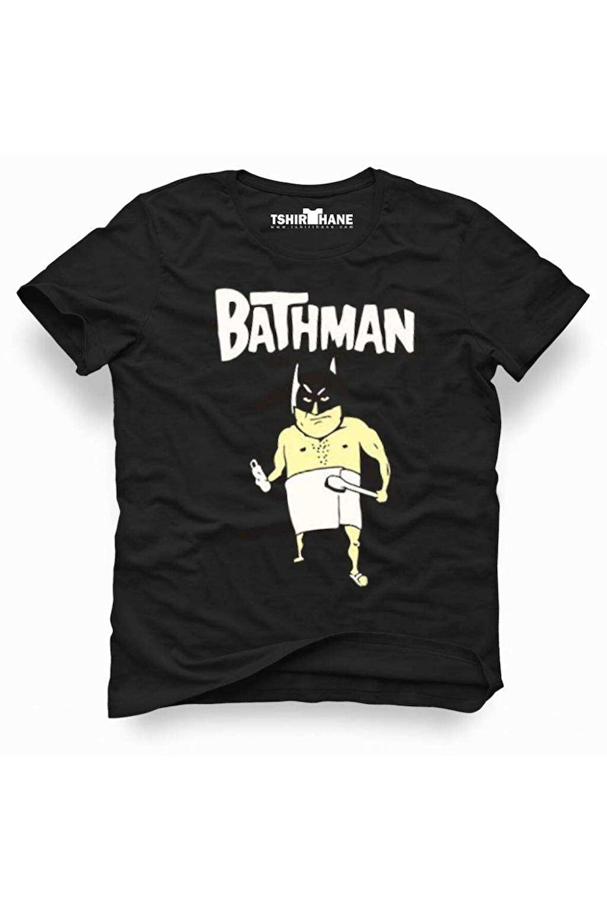 Tshirthane Bathman Komik Baskılı Erkek Dar Kesim Slim Fit t-shirt