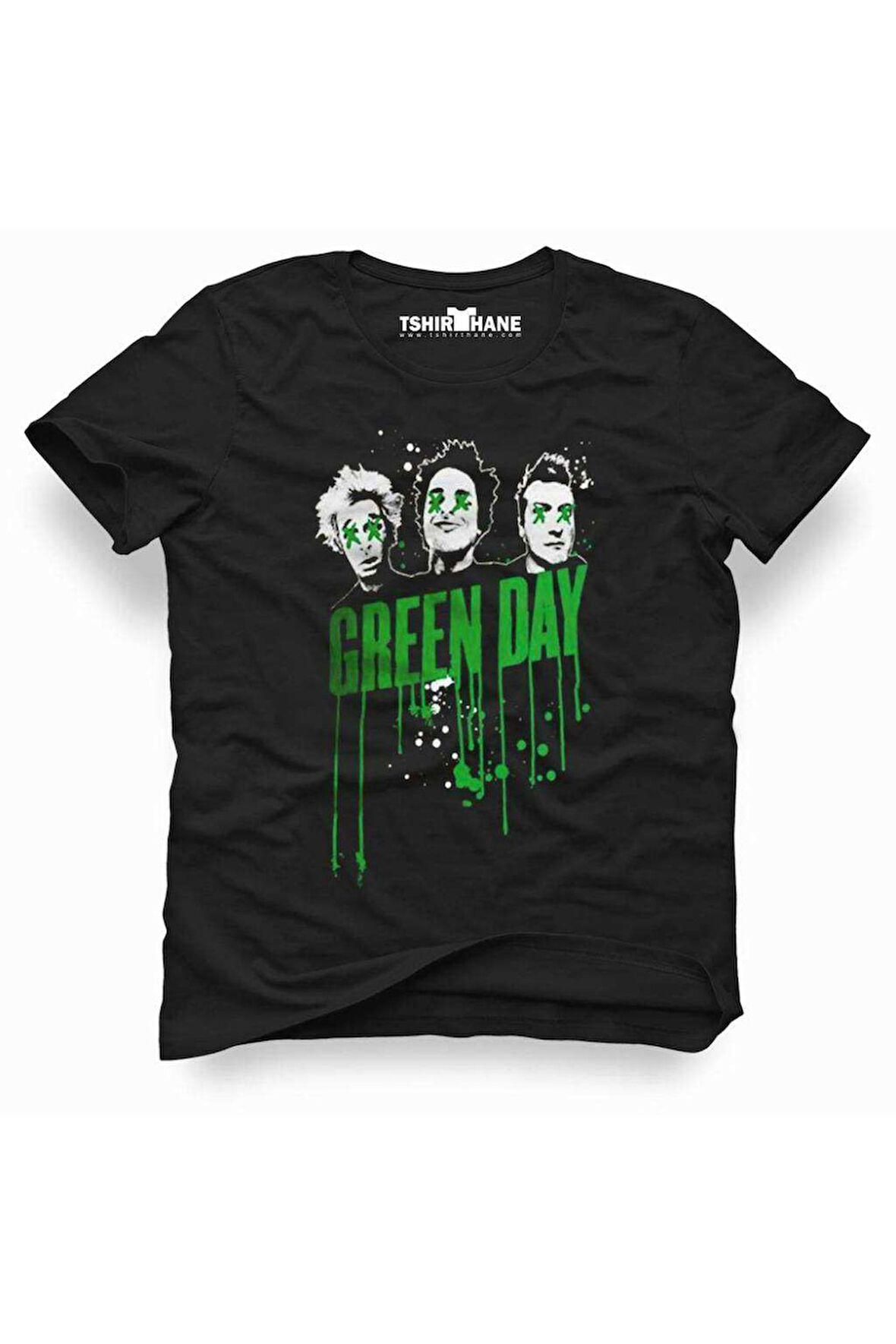 Tshirthane Green Day Rock Metal Müzik Baskılı Erkek Dar Kesim Slim Fit t-shirt