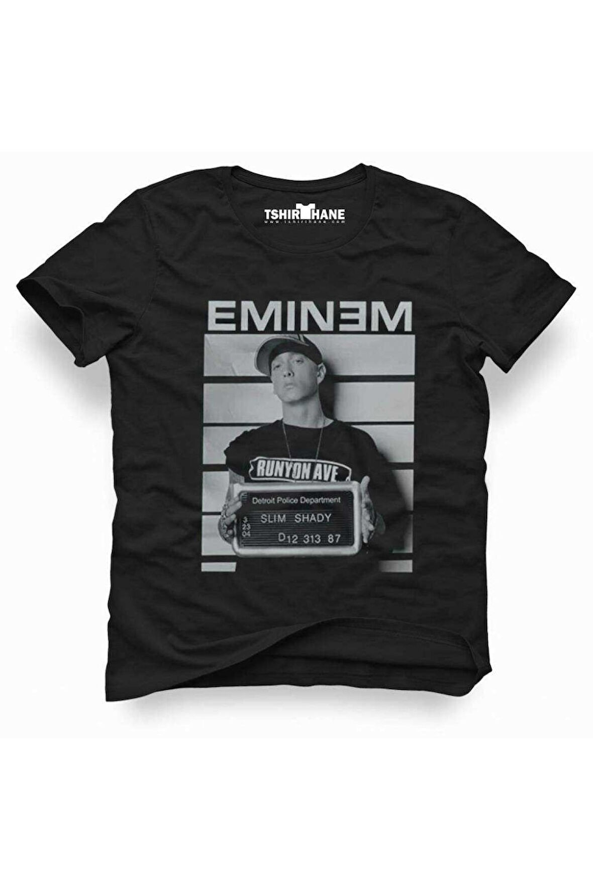 Tshirthane Eminem Hip-hop Rap Müzik Baskılı Erkek Dar Kesim Slim Fit t-shirt