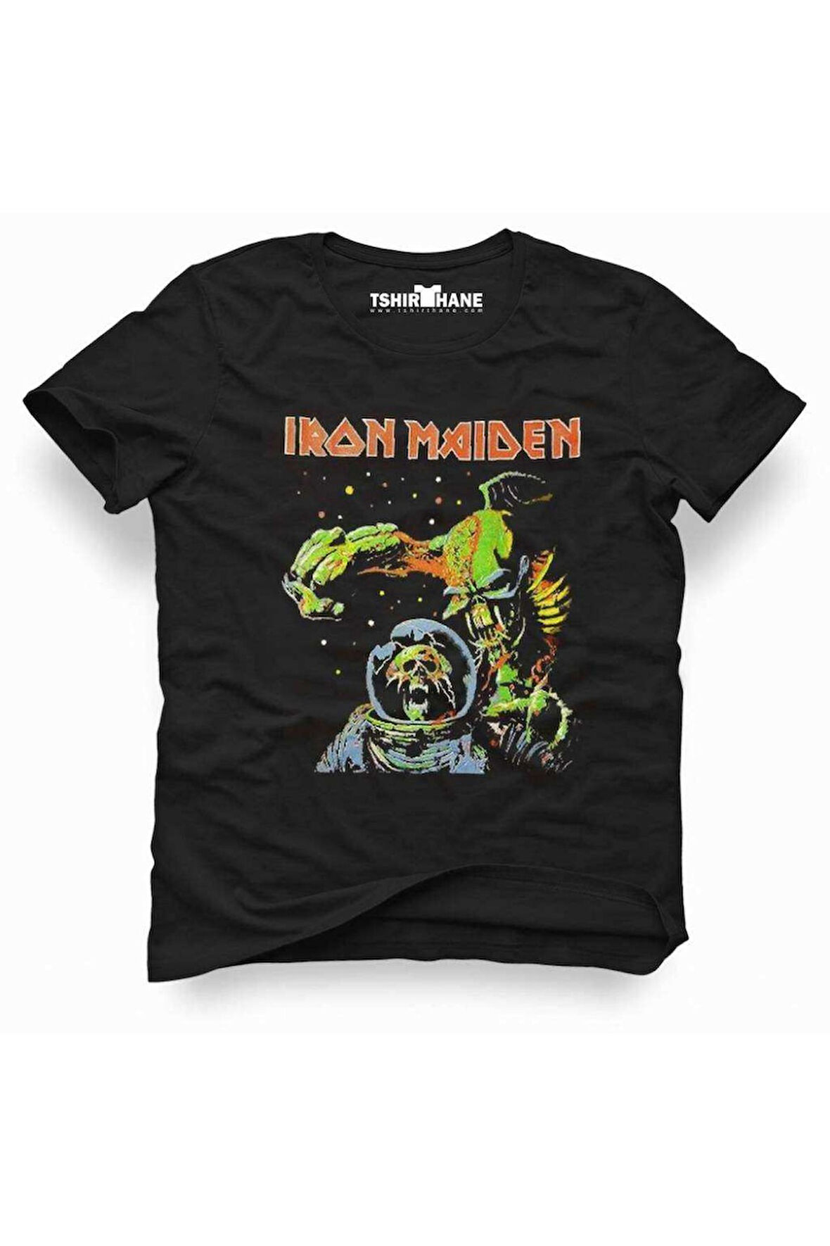 Tshirthane Iron Maiden The Final Frontier Rock Metal Müzik Baskılı Erkek Dar Kesim Slim Fit t-shirt