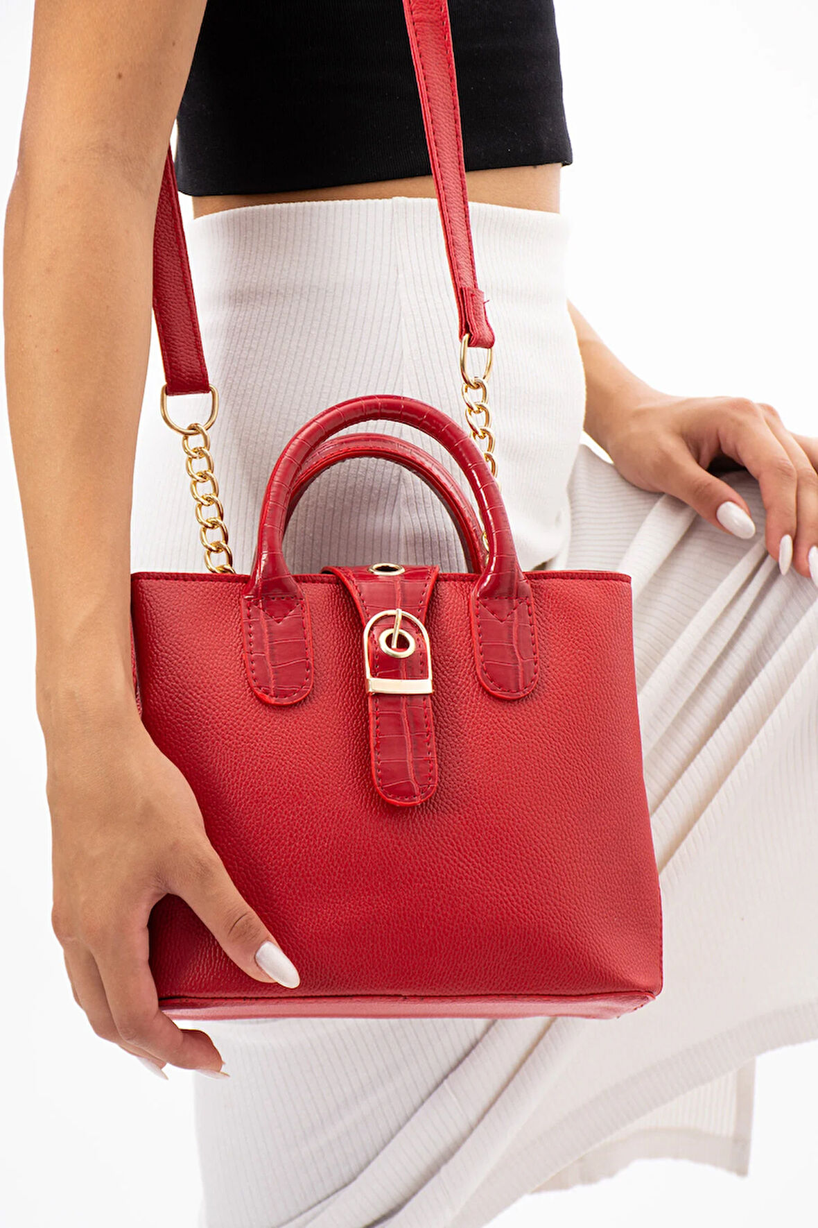 Kadın Çapraz ve El Askılı 2 Bölmeli Çanta