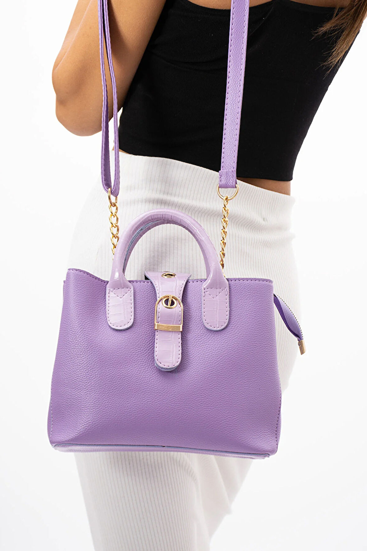 Kadın Çapraz ve El Askılı 2 Bölmeli Çanta