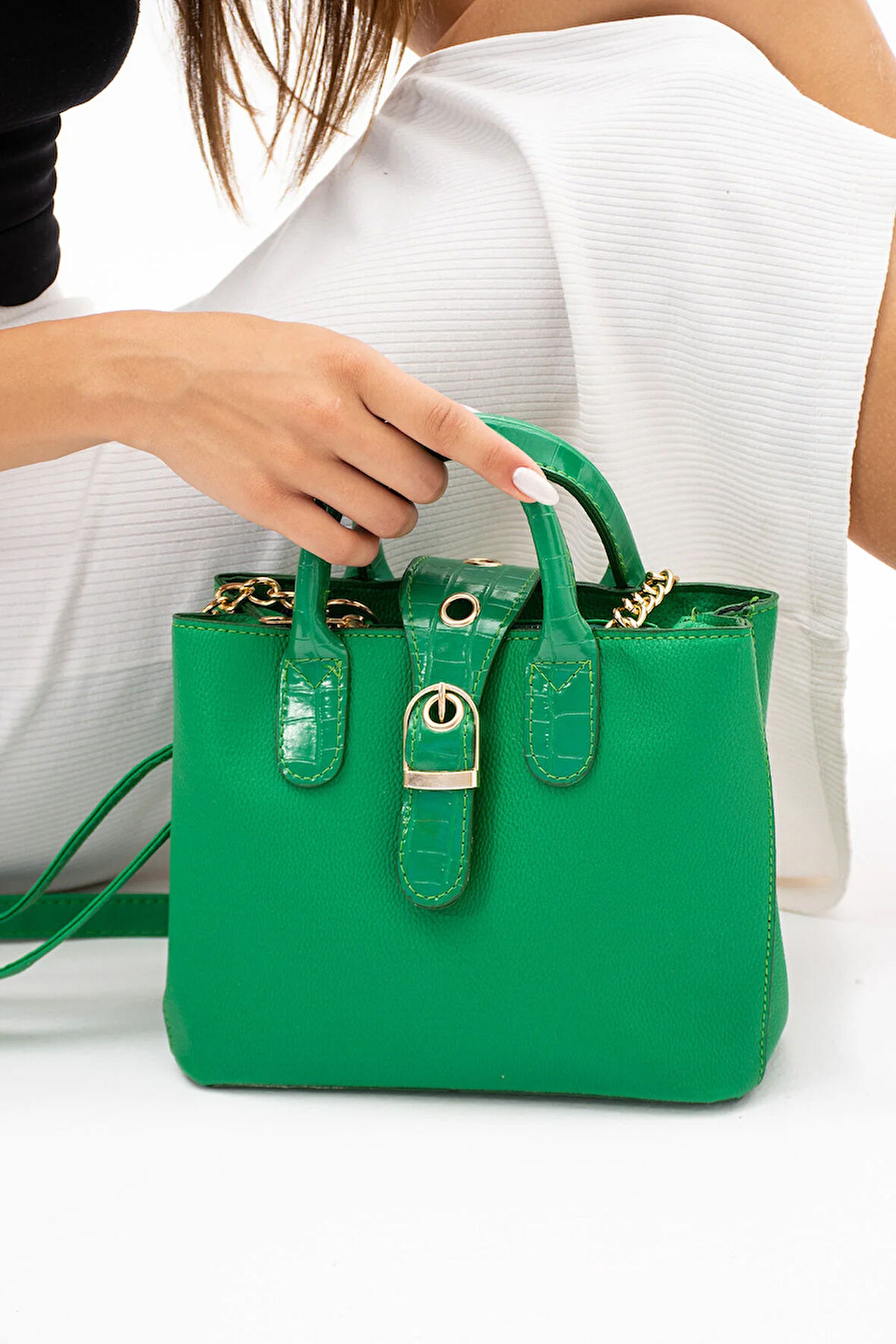 Kadın Çapraz ve El Askılı 2 Bölmeli Çanta