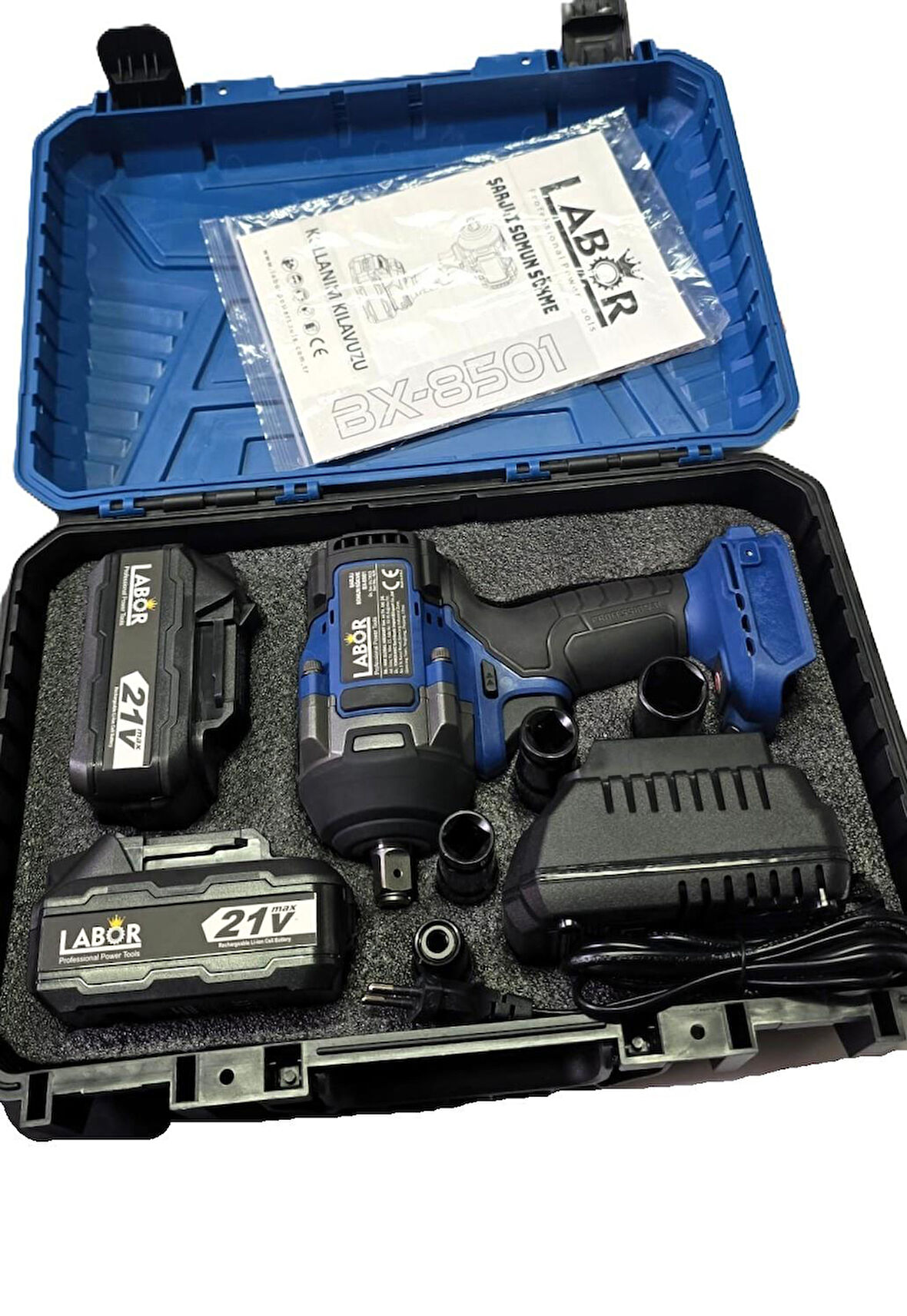 Labor Bx-8502 1/2" Darbeli Somun Sökme 21v 4.0 Ah Çift Akülü 550 Nm Çantalı