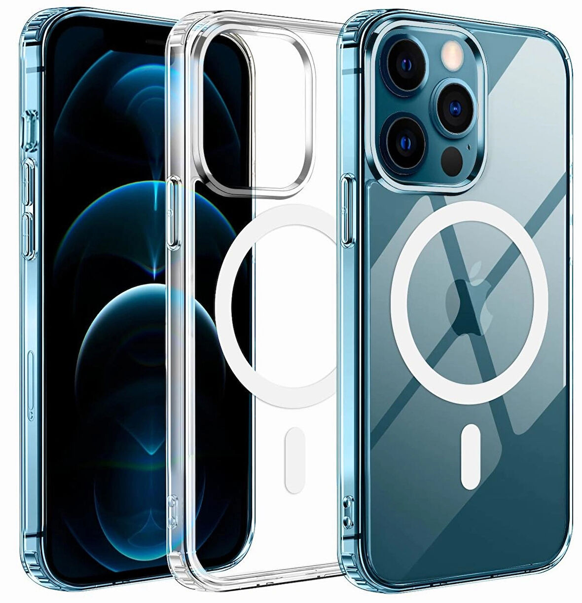 iPhone 12 / 12 Pro Kılıf Magsafe Özellikli Şeffaf Silikon Kılıf