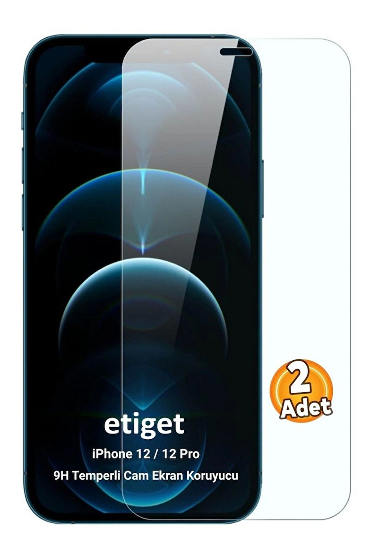 iPhone 12 / 12 Pro Temperli 9H Cam Ekran Koruyucu (2 ADET)