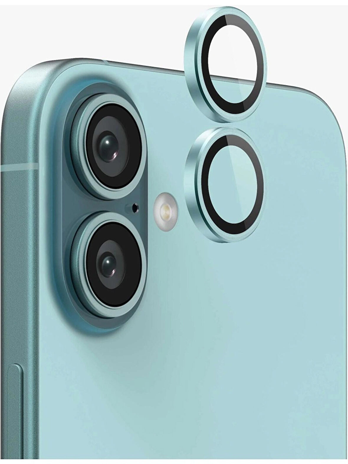 iPhone 16 / 16 Plus Kamera Lens Koruyucu ''Safir Cam & Kolay Kurulum'' (Deniz Mavisi)
