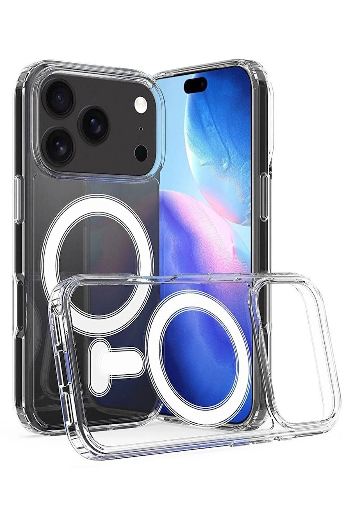 iPhone 17 Pro MagSafe Kılıf – Manyetik Halka Destekli Şeffaf Silikon Koruyucu