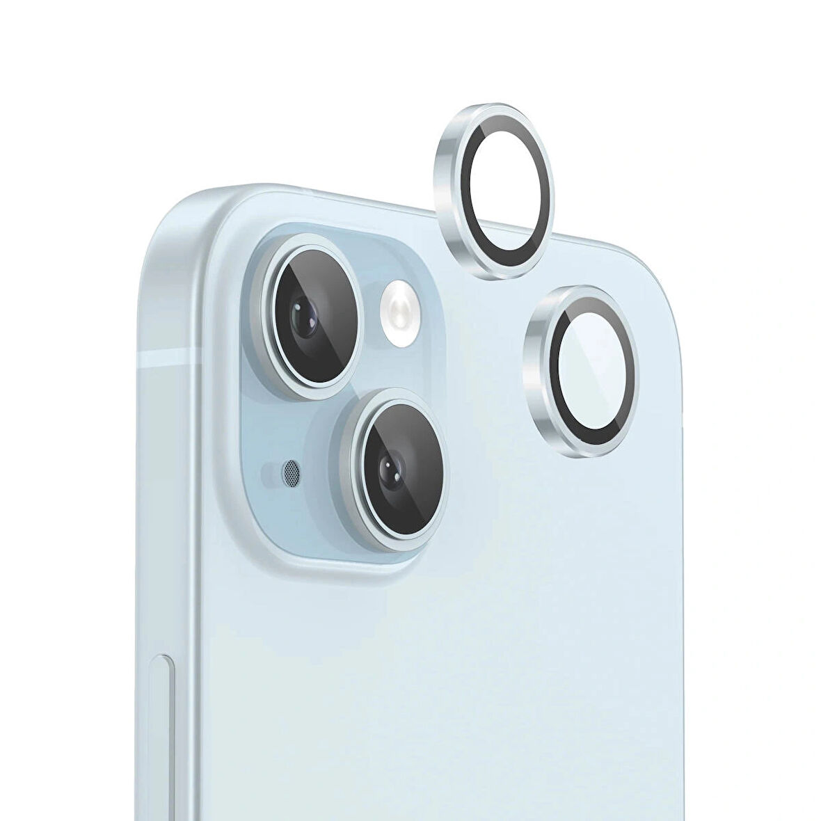iPhone 15 / 15 Plus Kamera Lens Koruyucu ''Safir Cam & Kolay Kurulum'' (Mavi)