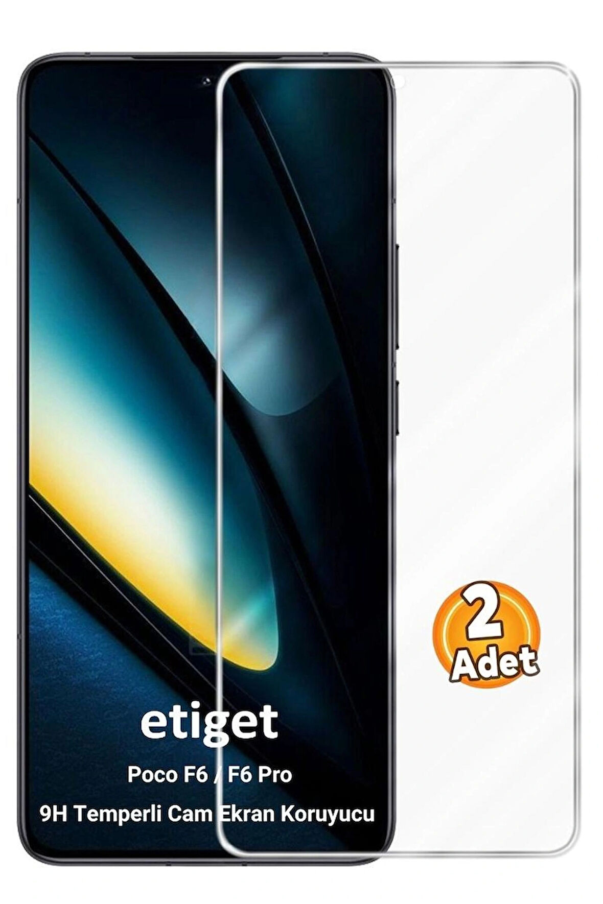 Xiaomi Poco F6 / F6 Pro Temperli 9H Cam Ekran Koruyucu (2 ADET)