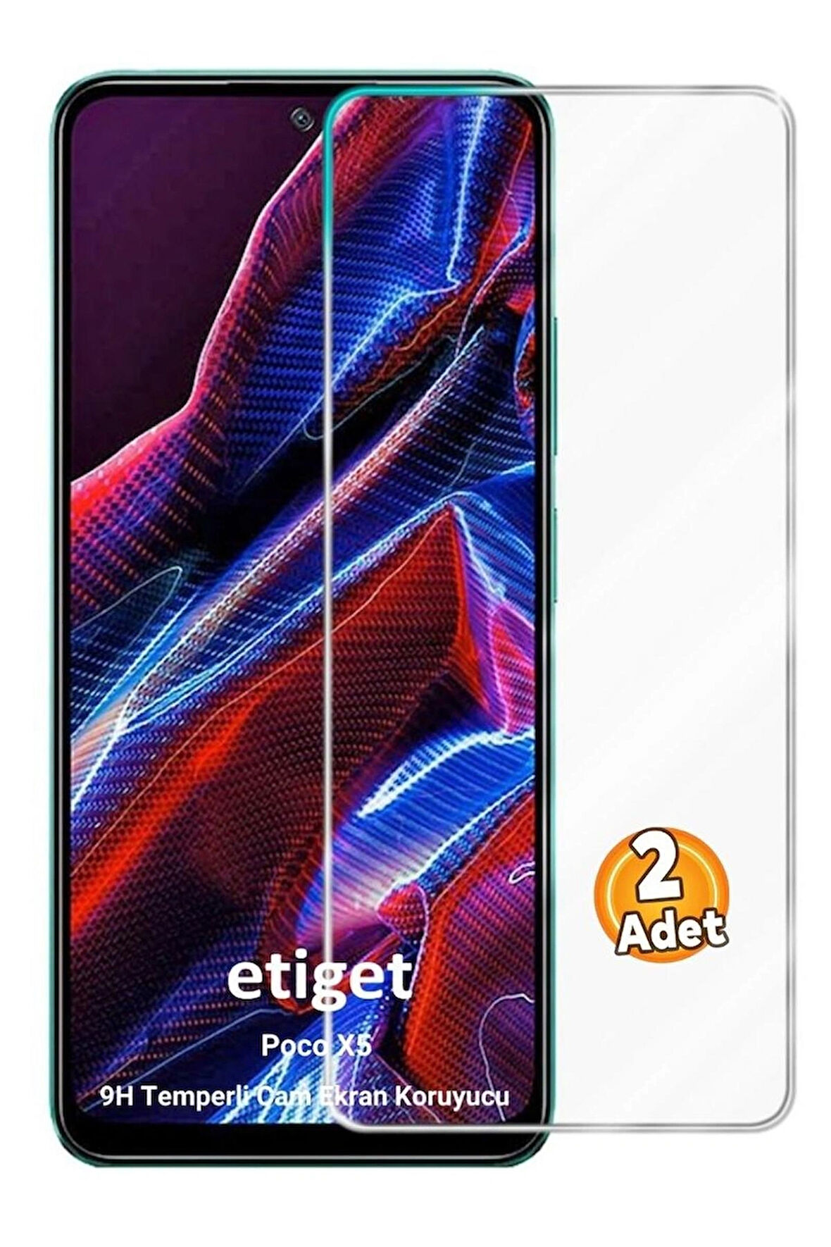 Xiaomi Poco X5 5G Temperli 9H Cam Ekran Koruyucu (2 ADET)